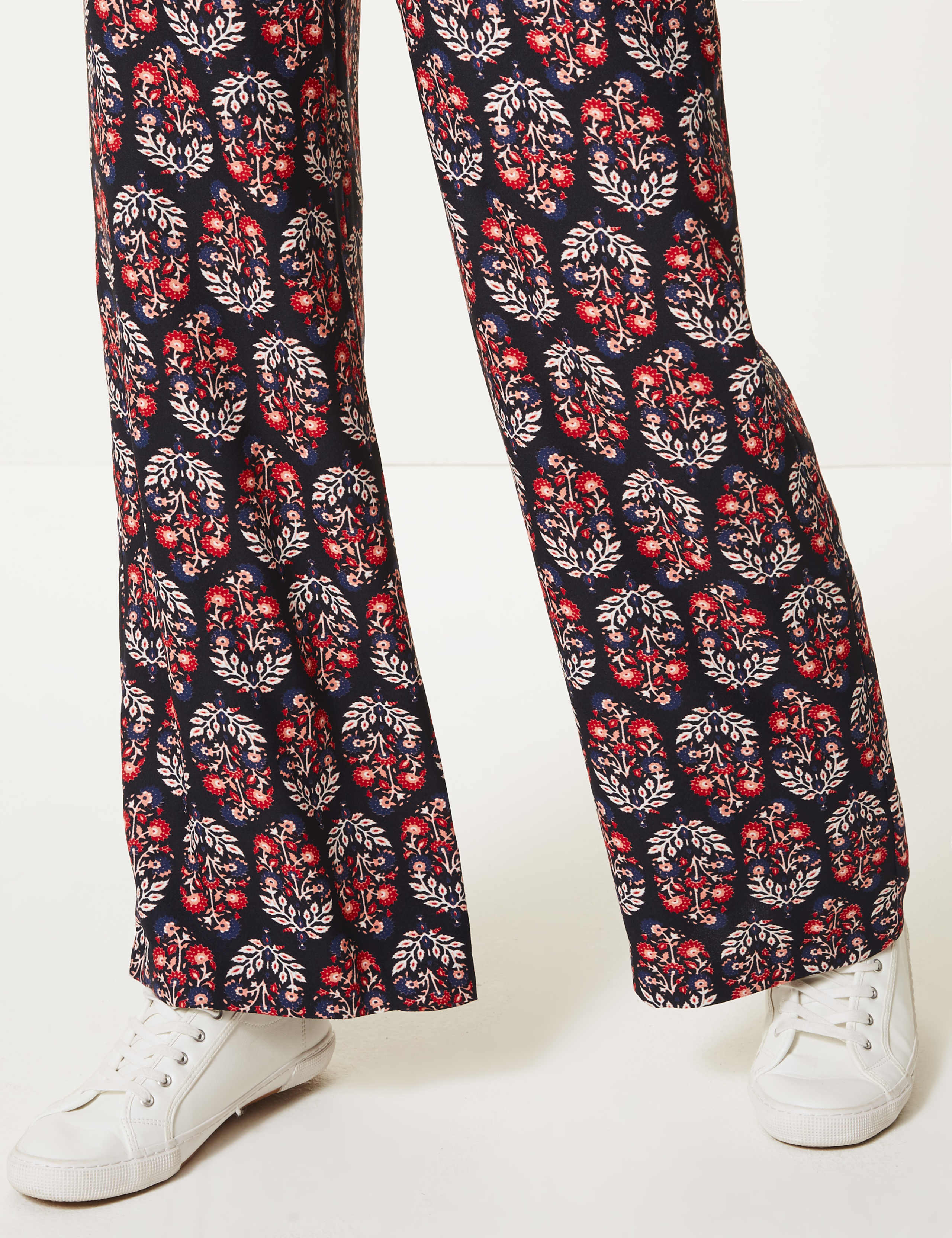 Floral Print Wide Leg High Waist Trousers 4 of 4