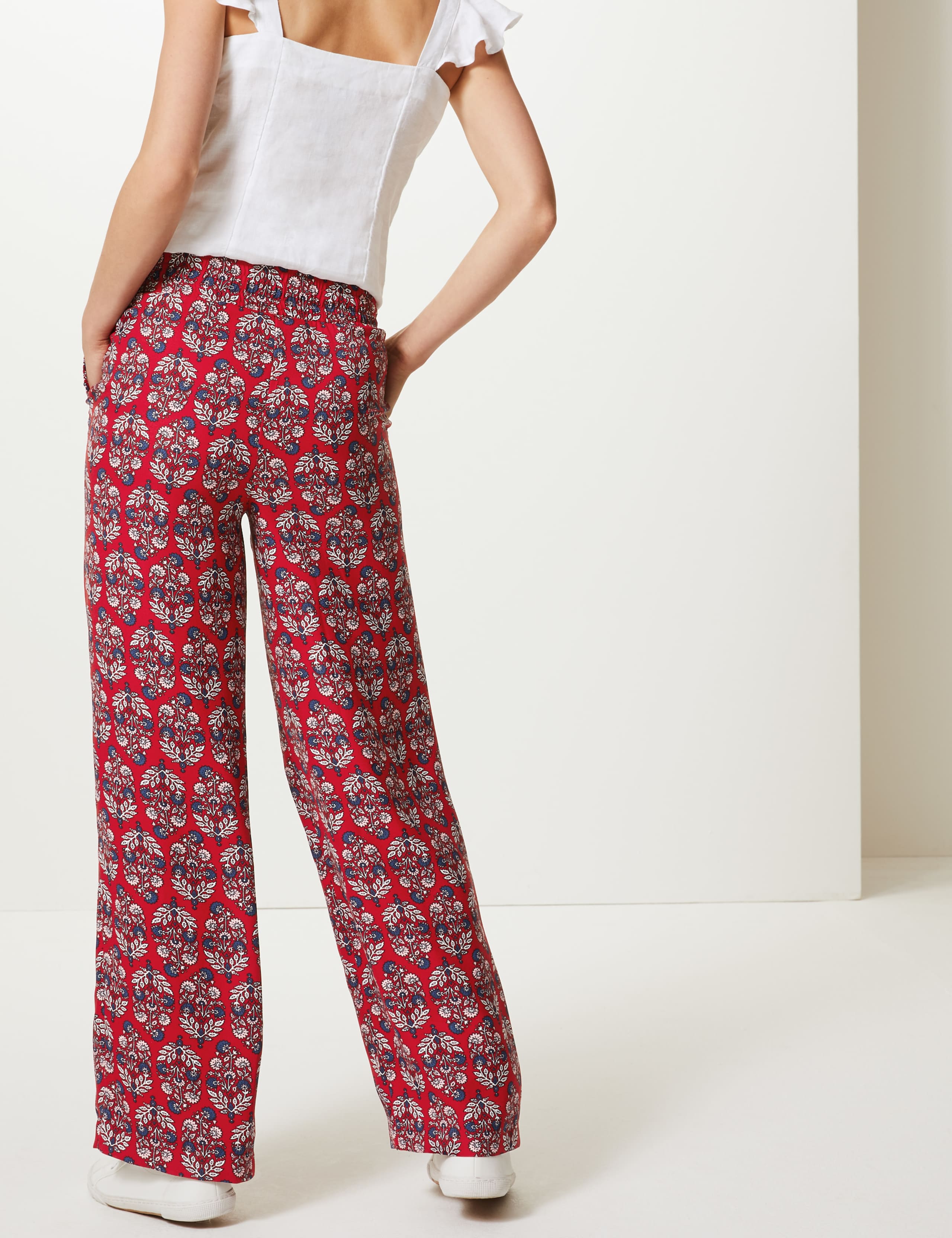 Floral Print Wide Leg High Waist Trousers 2 of 5