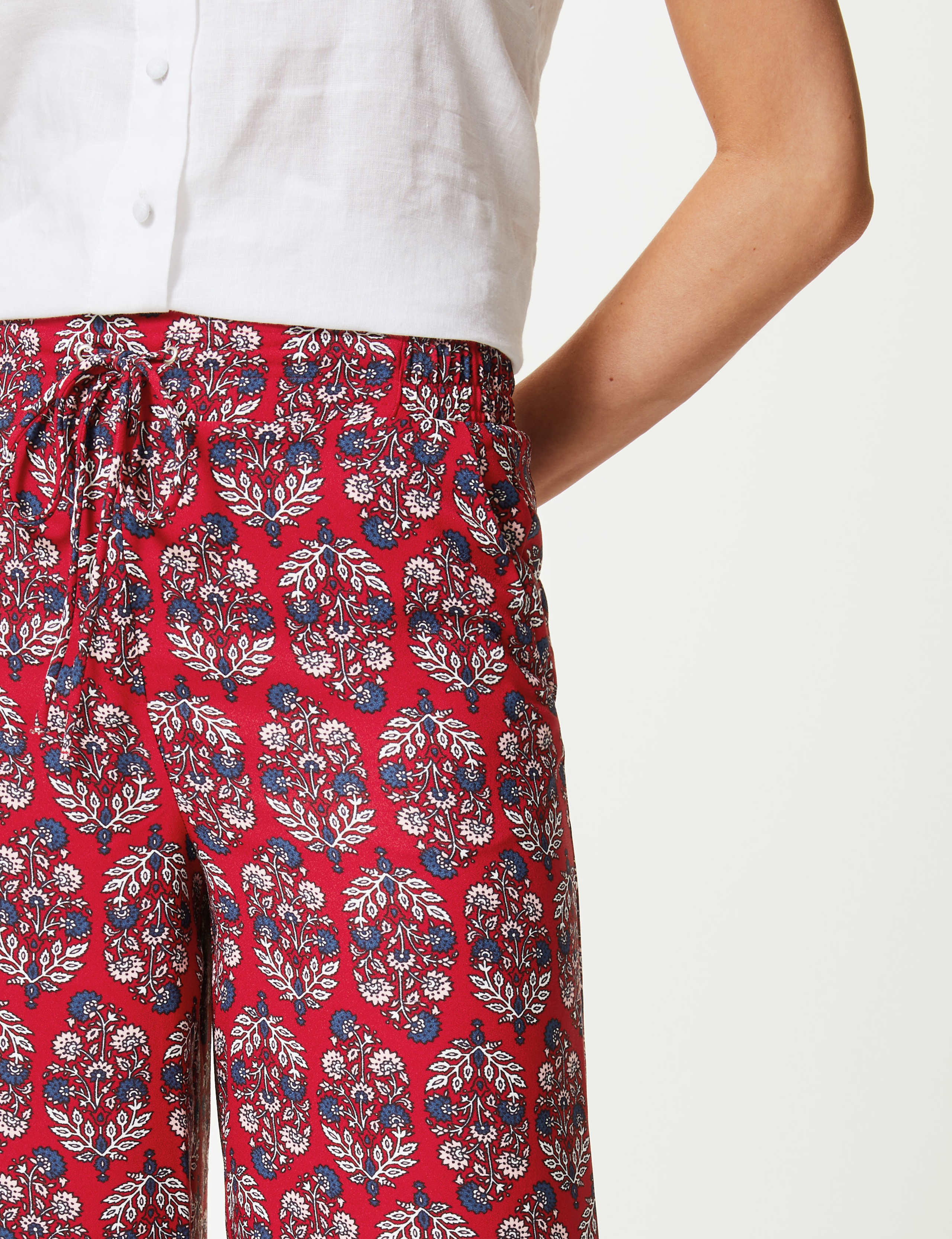 Floral Print Wide Leg High Waist Trousers 3 of 5