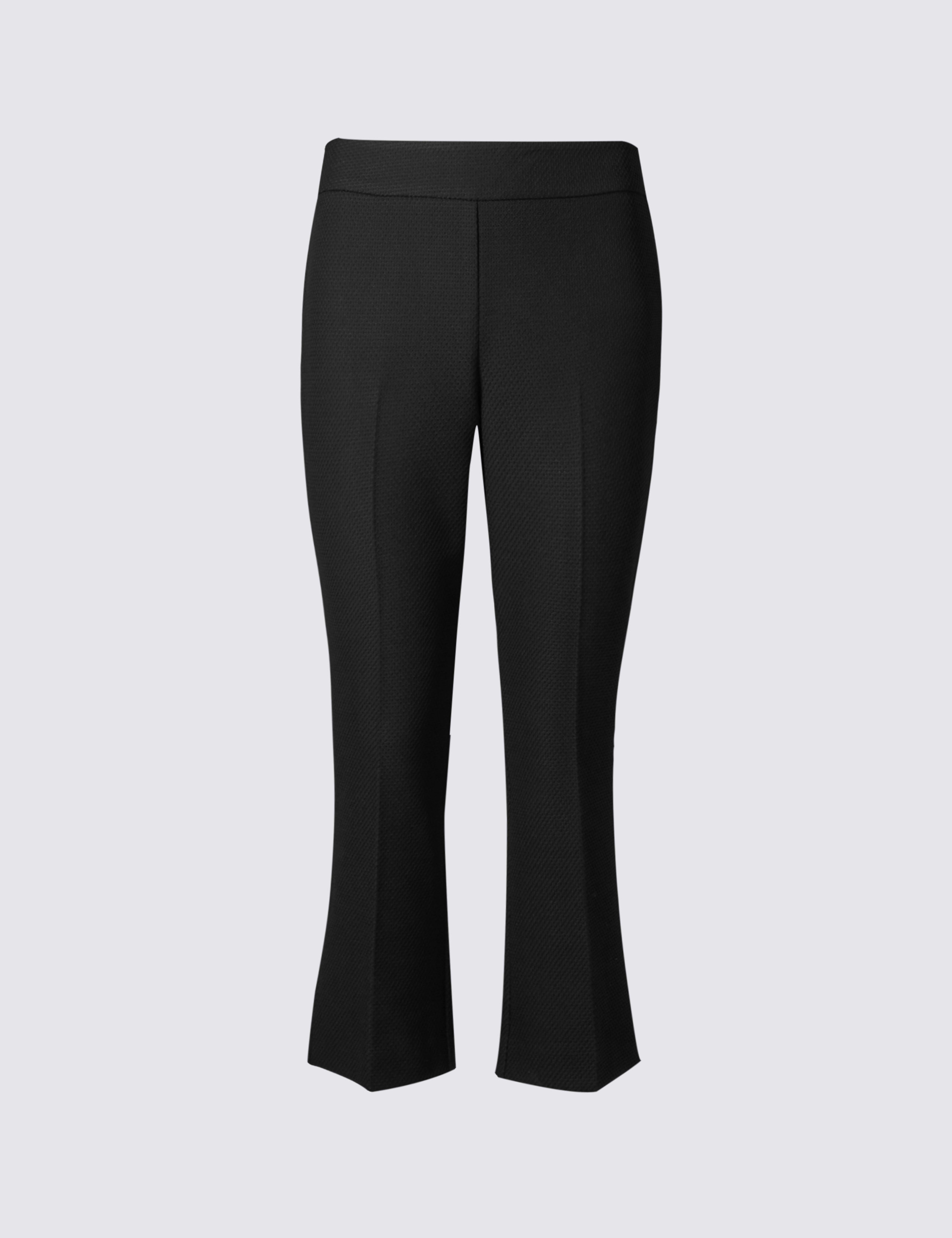 Textured Slim Boot-Cut Cropped Trousers 2 of 3