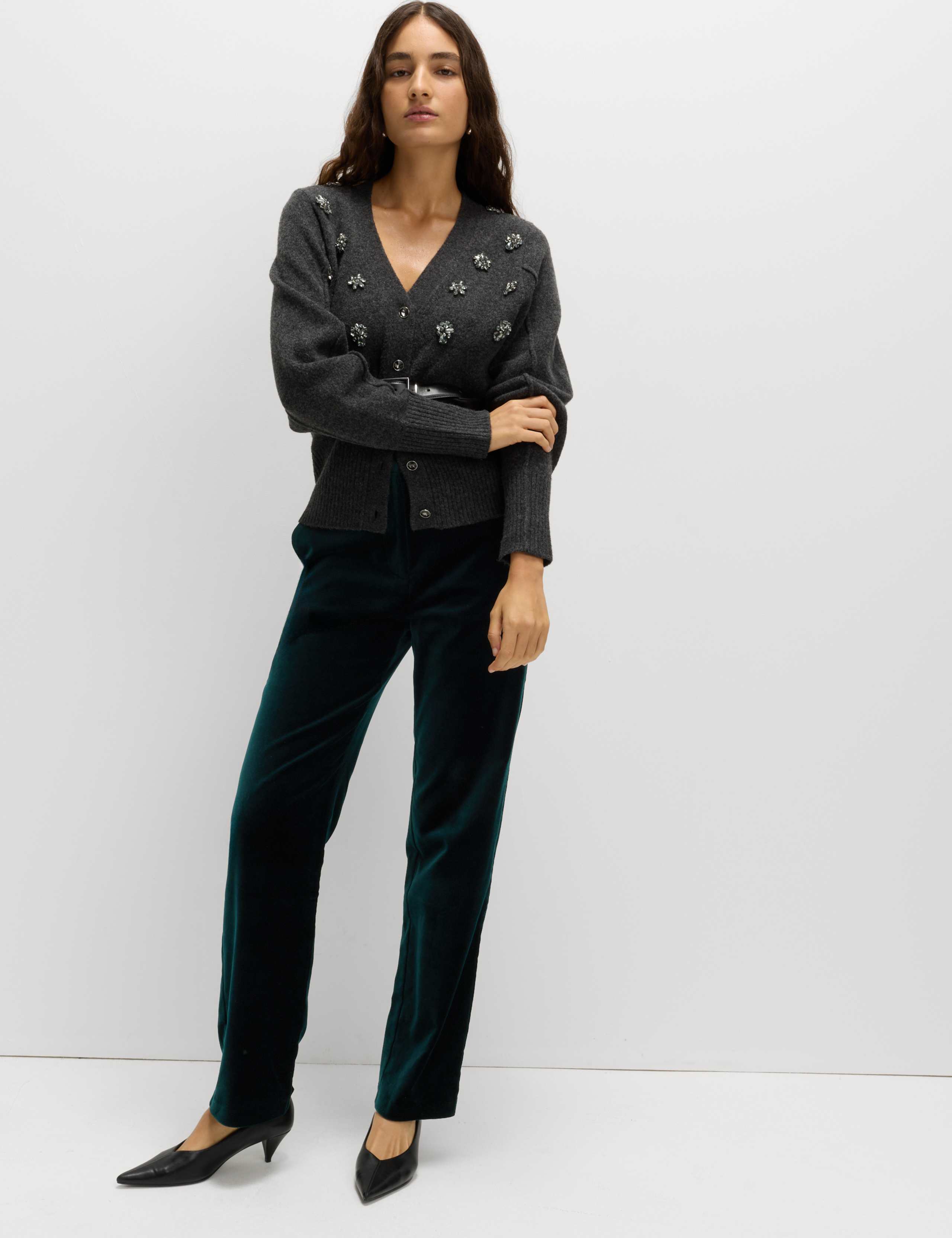 Cotton Rich Velvet Straight Leg Trousers 6 of 6
