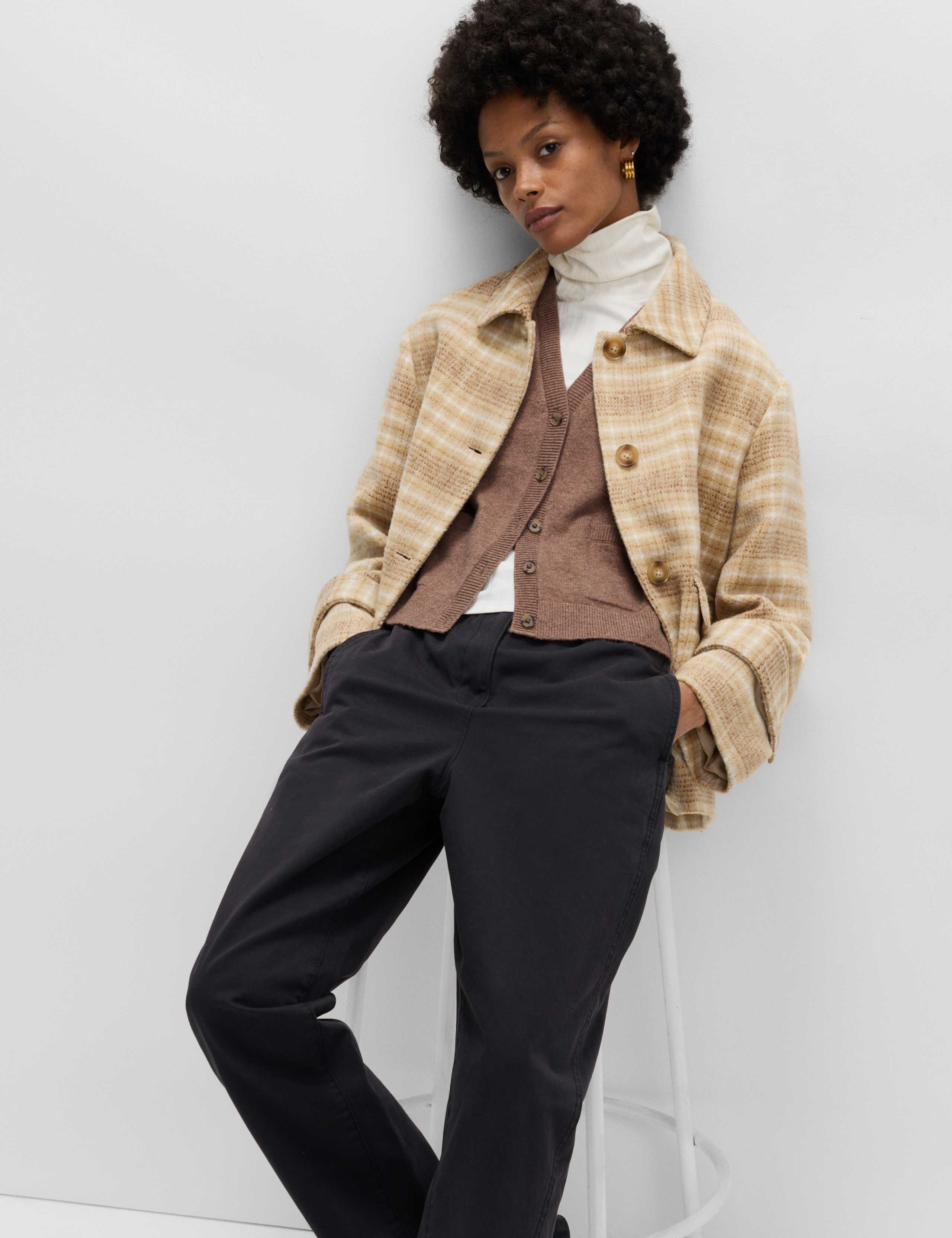 Checked Collared Short Jacket 7 of 7