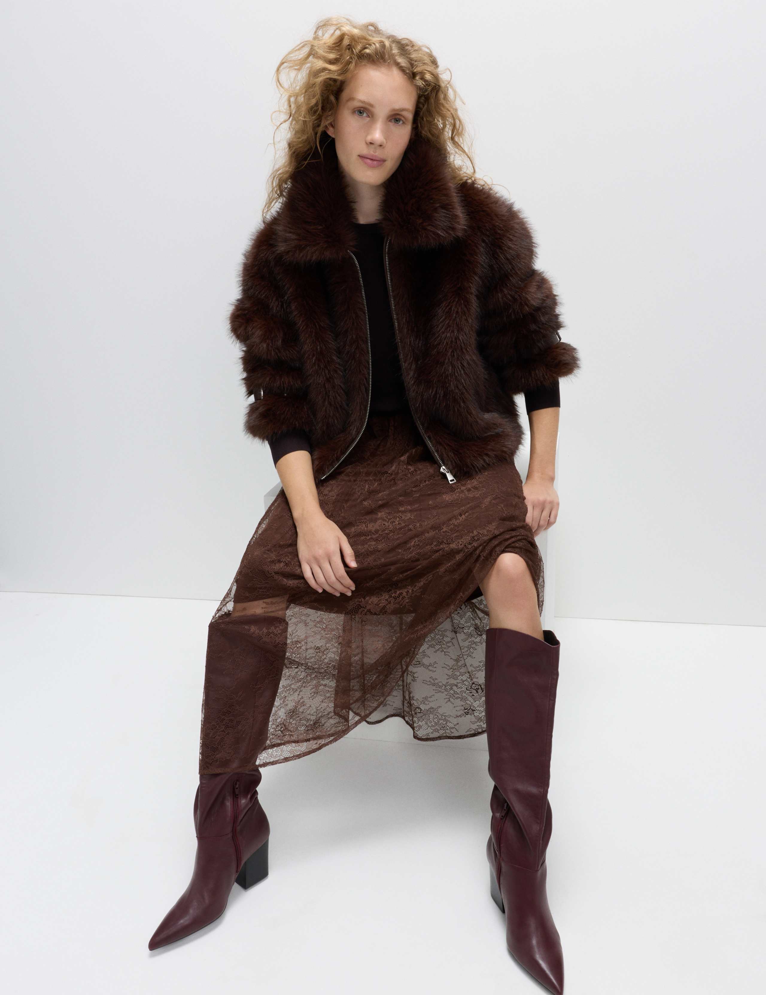 Faux Fur Aviator Coat 3 of 6