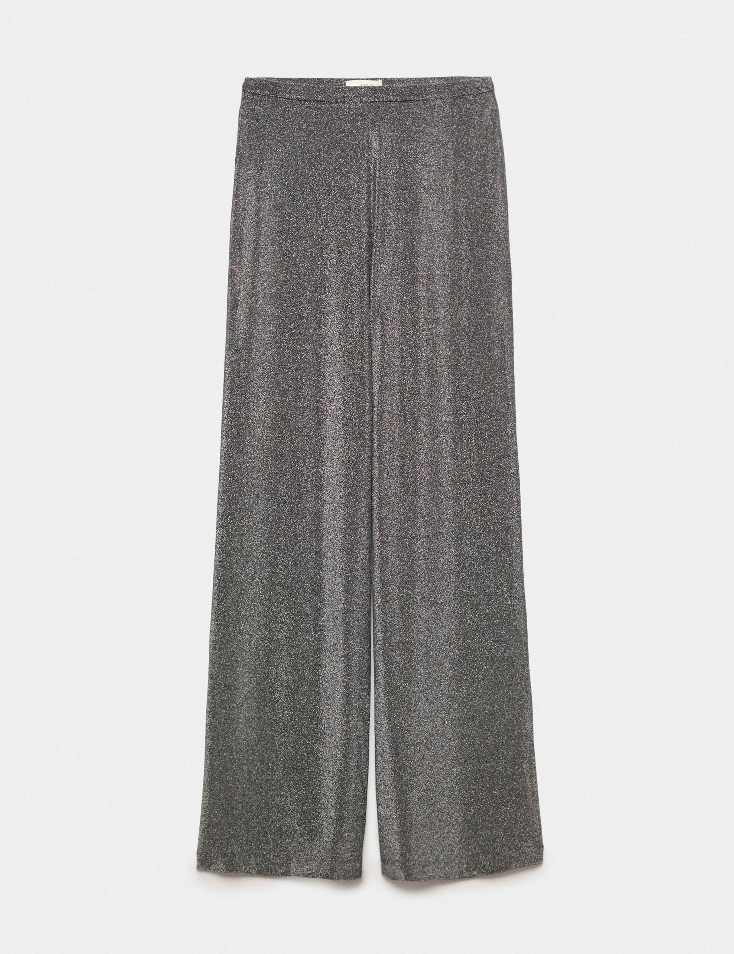 Sparkly High Waisted Wide Leg Palazzo Trousers 2 of 6