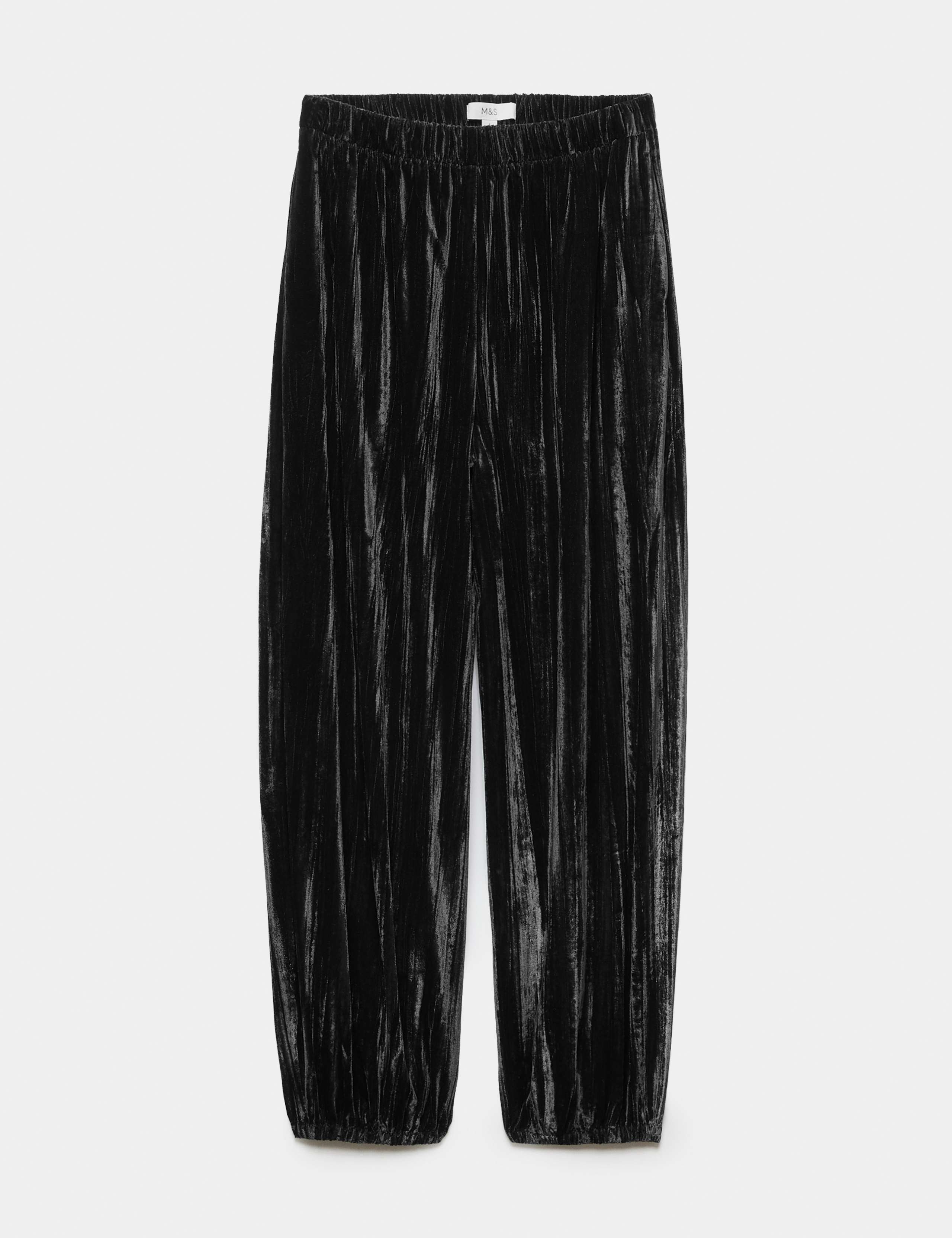 Velvet Pleat Front Barrel Leg Trousers 1 of 1