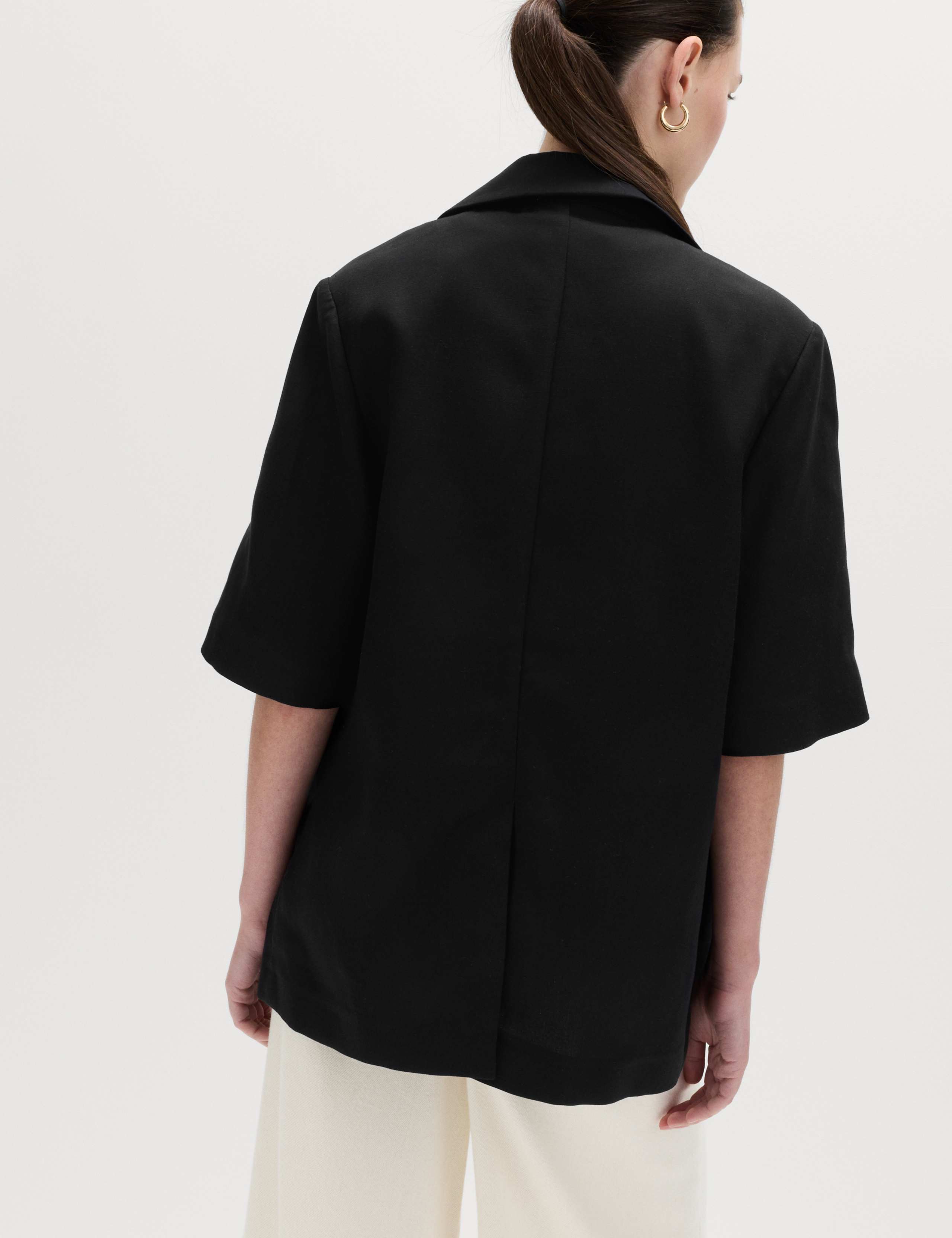 Lyocell Rich Short Sleeve Jacket with Linen 3 of 5