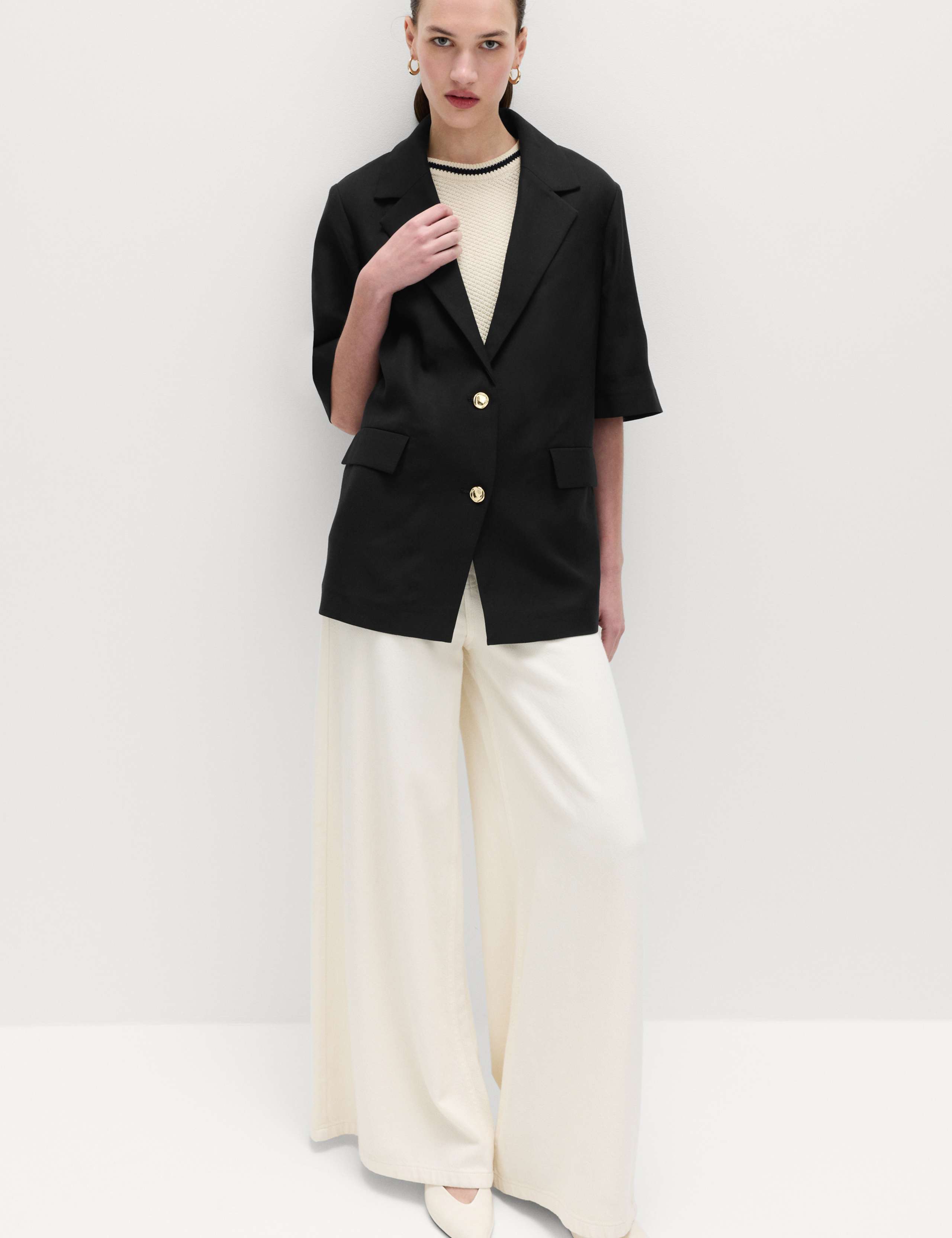 Lyocell Rich Short Sleeve Jacket with Linen 4 of 5