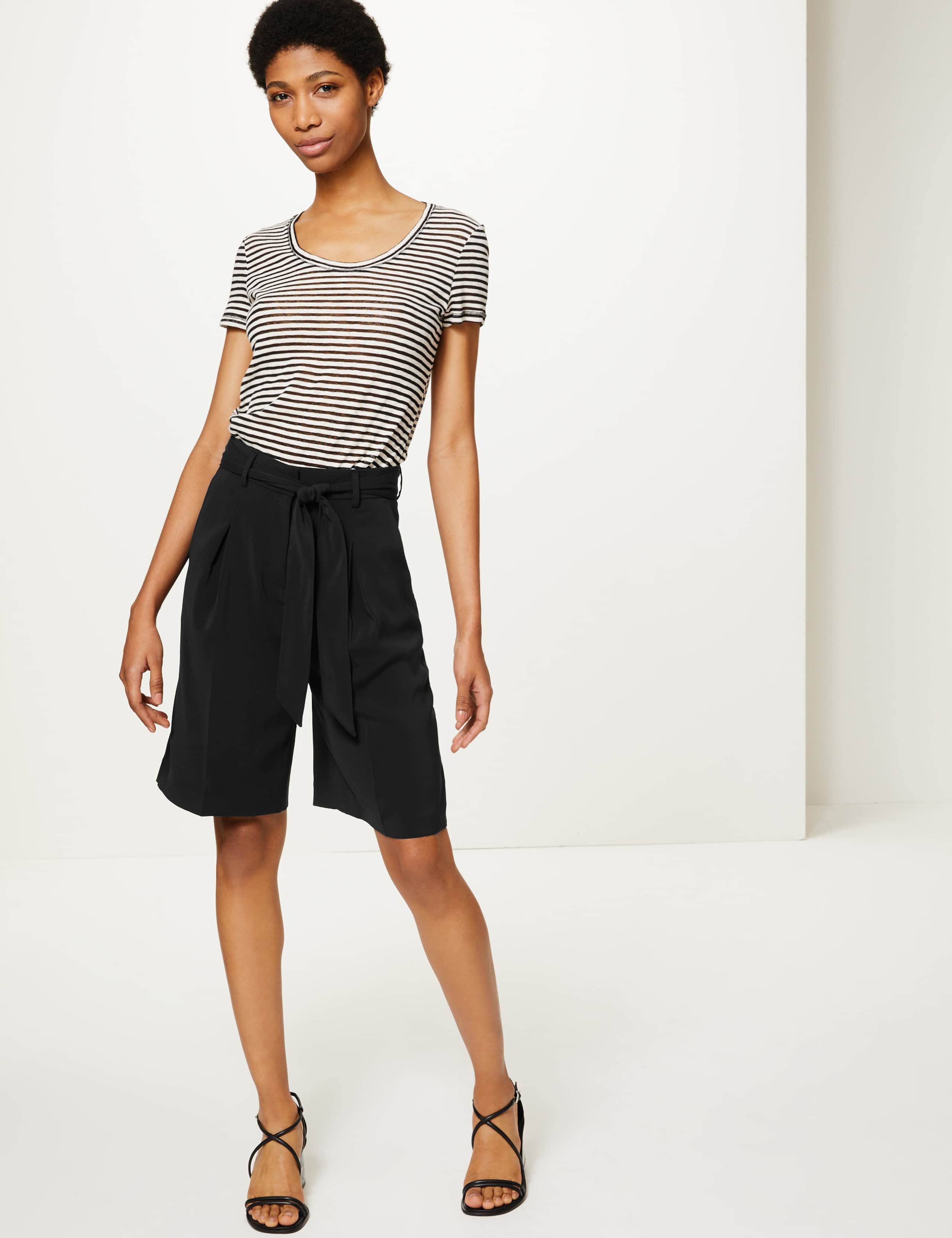 Belted High Waist Tailored Shorts 1 of 3