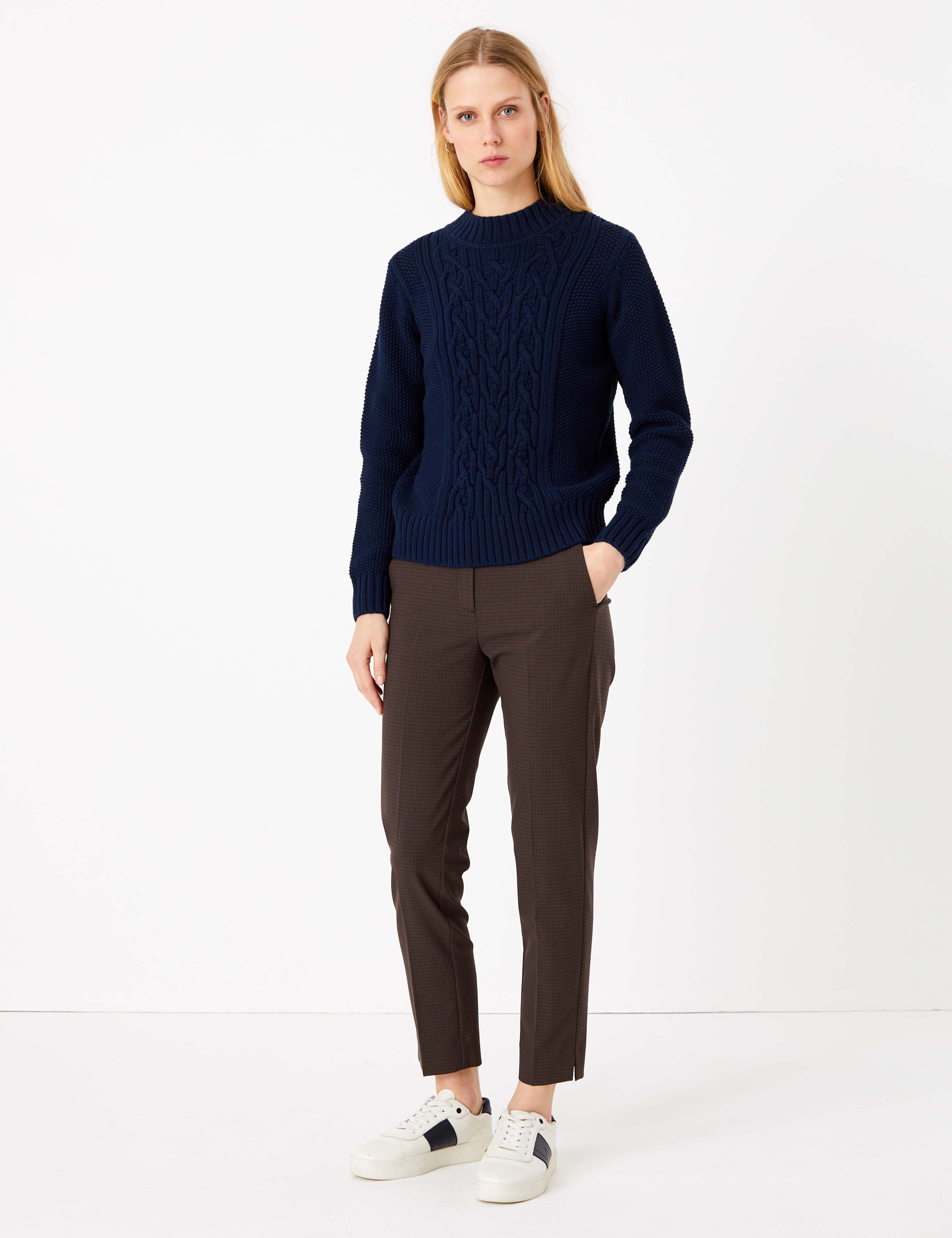 Mia Checked Slim Ankle Grazer Trousers 1 of 5