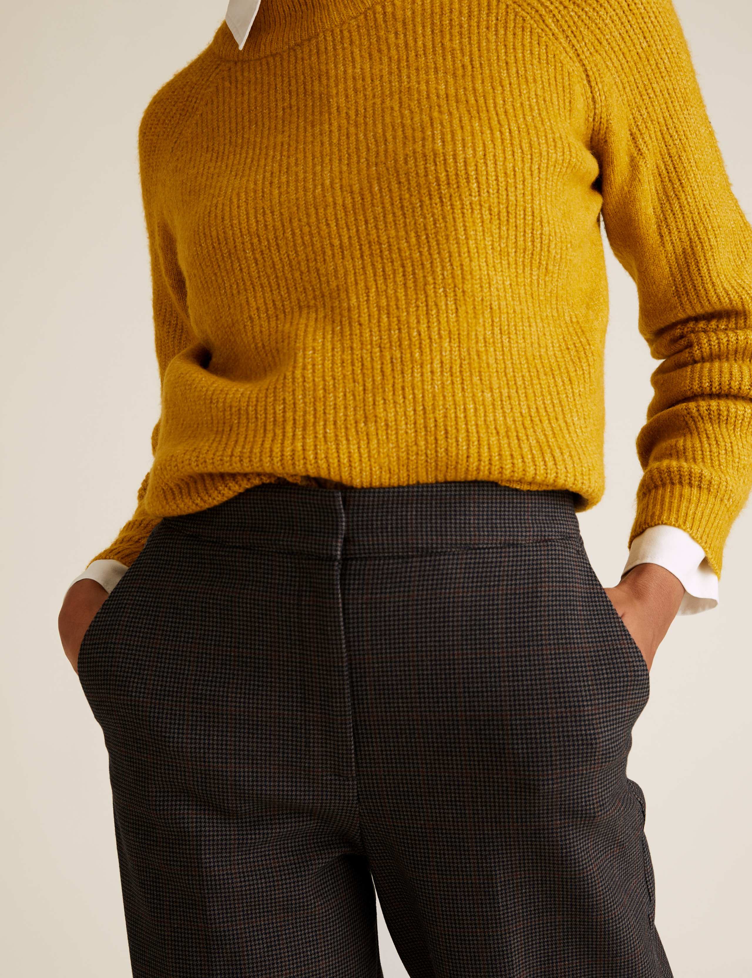Checked Wide Leg High Waisted Trousers 4 of 5