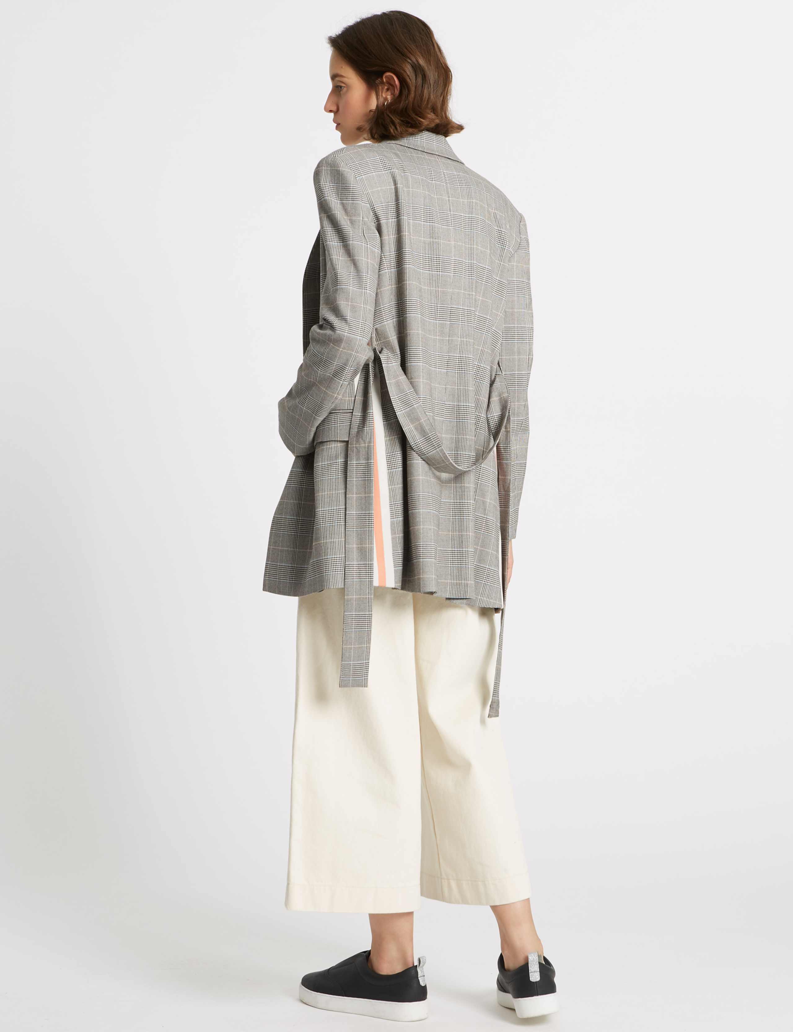Checked Side Stripe Longline Blazer 4 of 6