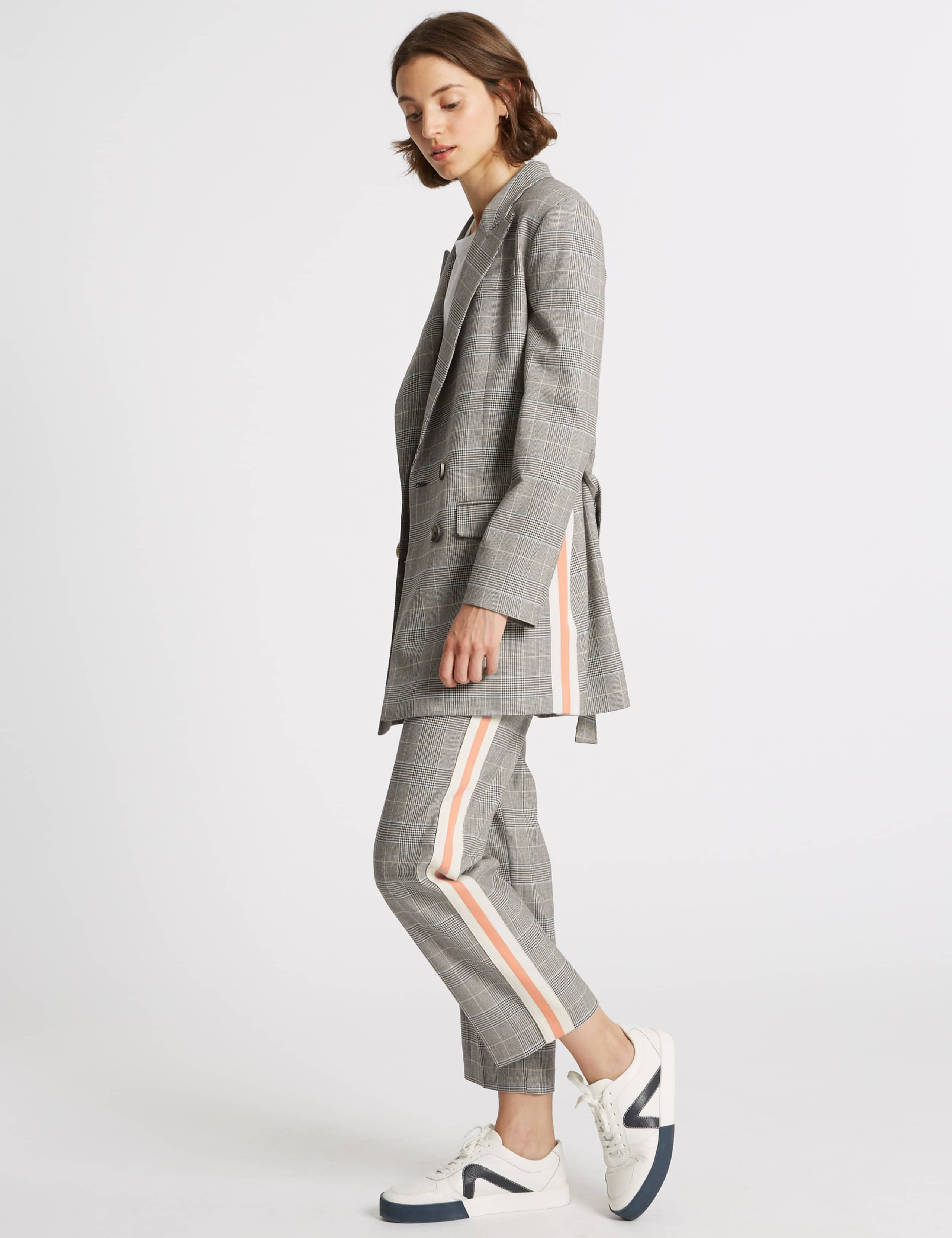Checked Side Stripe Longline Blazer 6 of 6