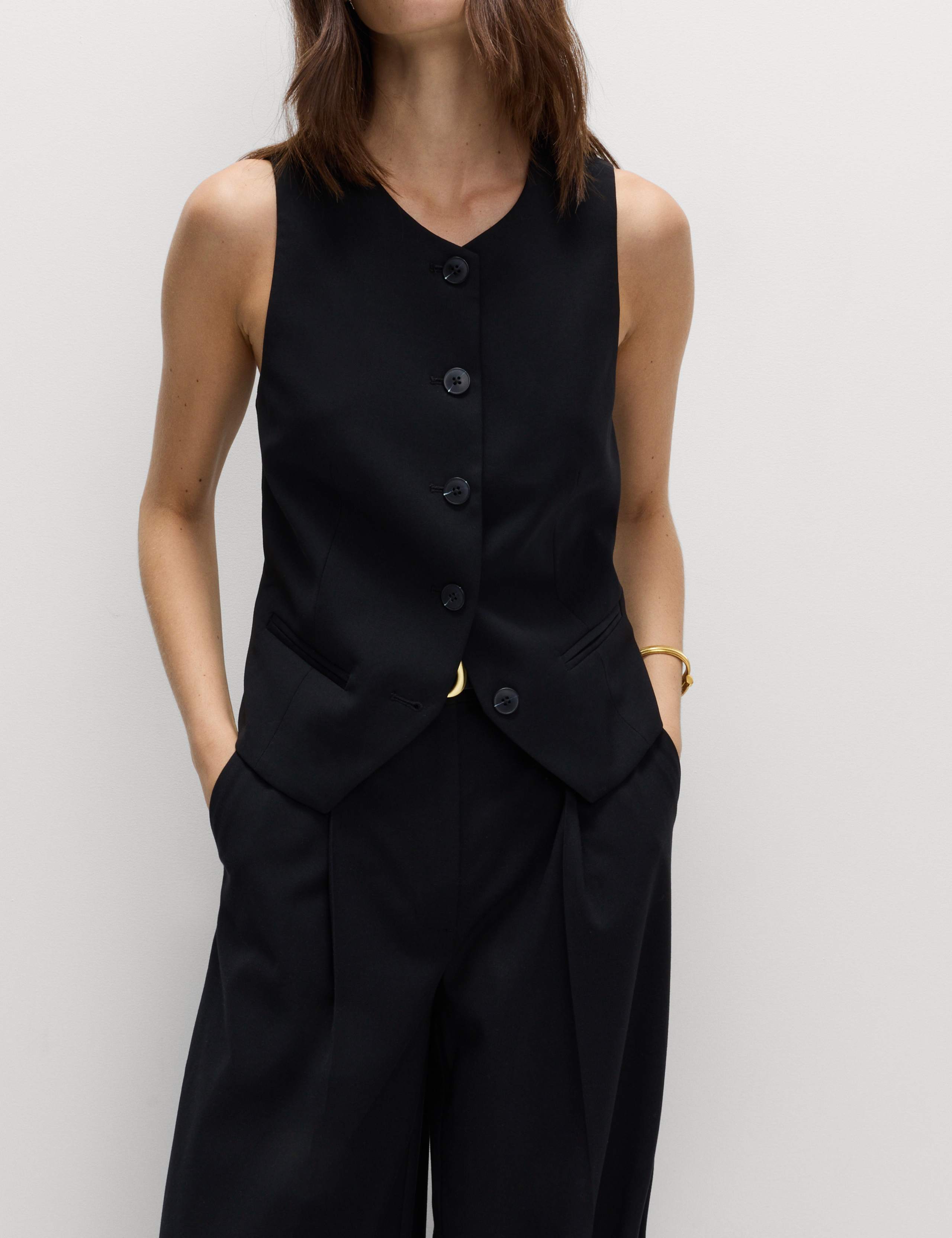 Collarless Button-Through Waistcoat 5 of 6