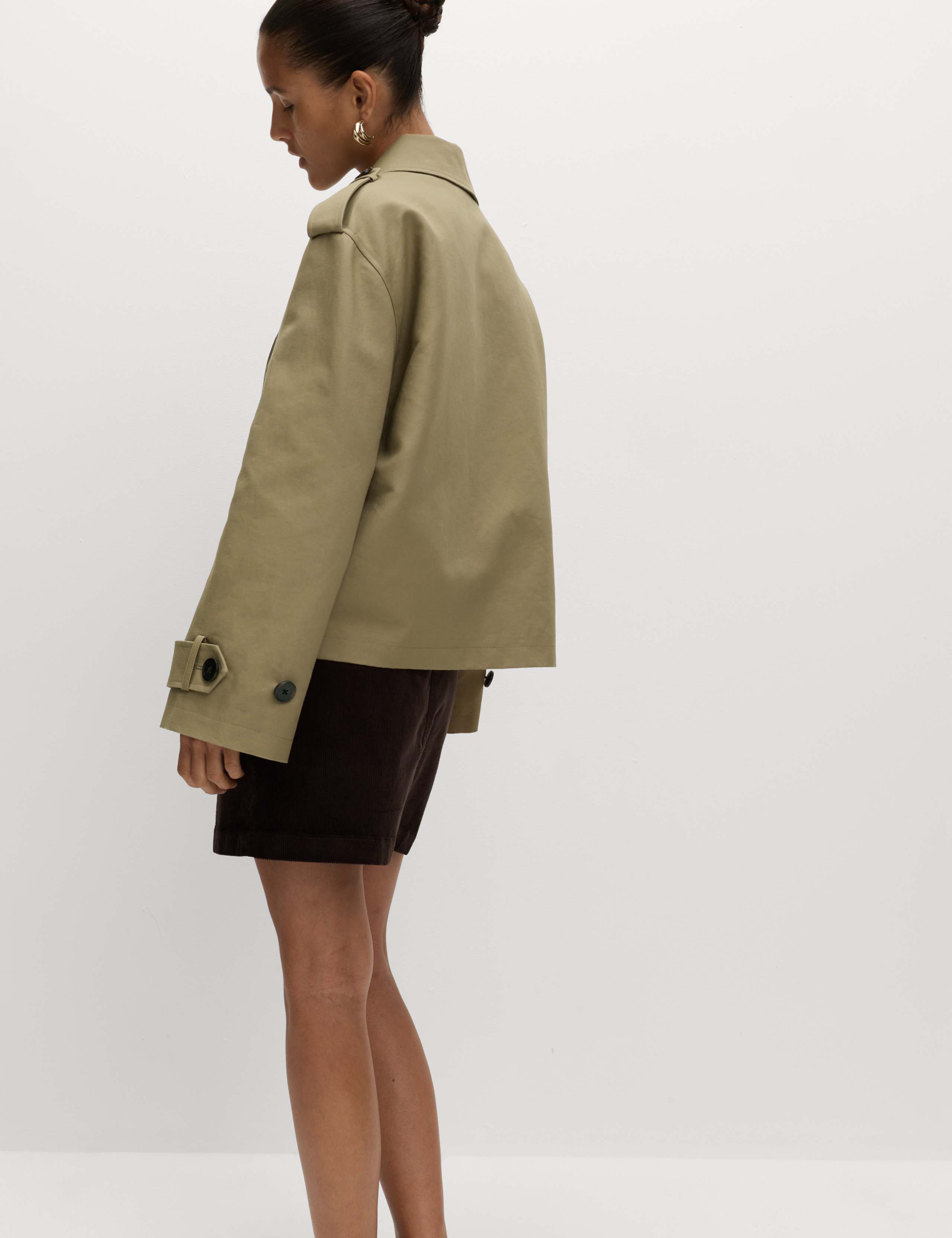 Cotton Rich Asymmetric Short Trench Coat 5 of 7