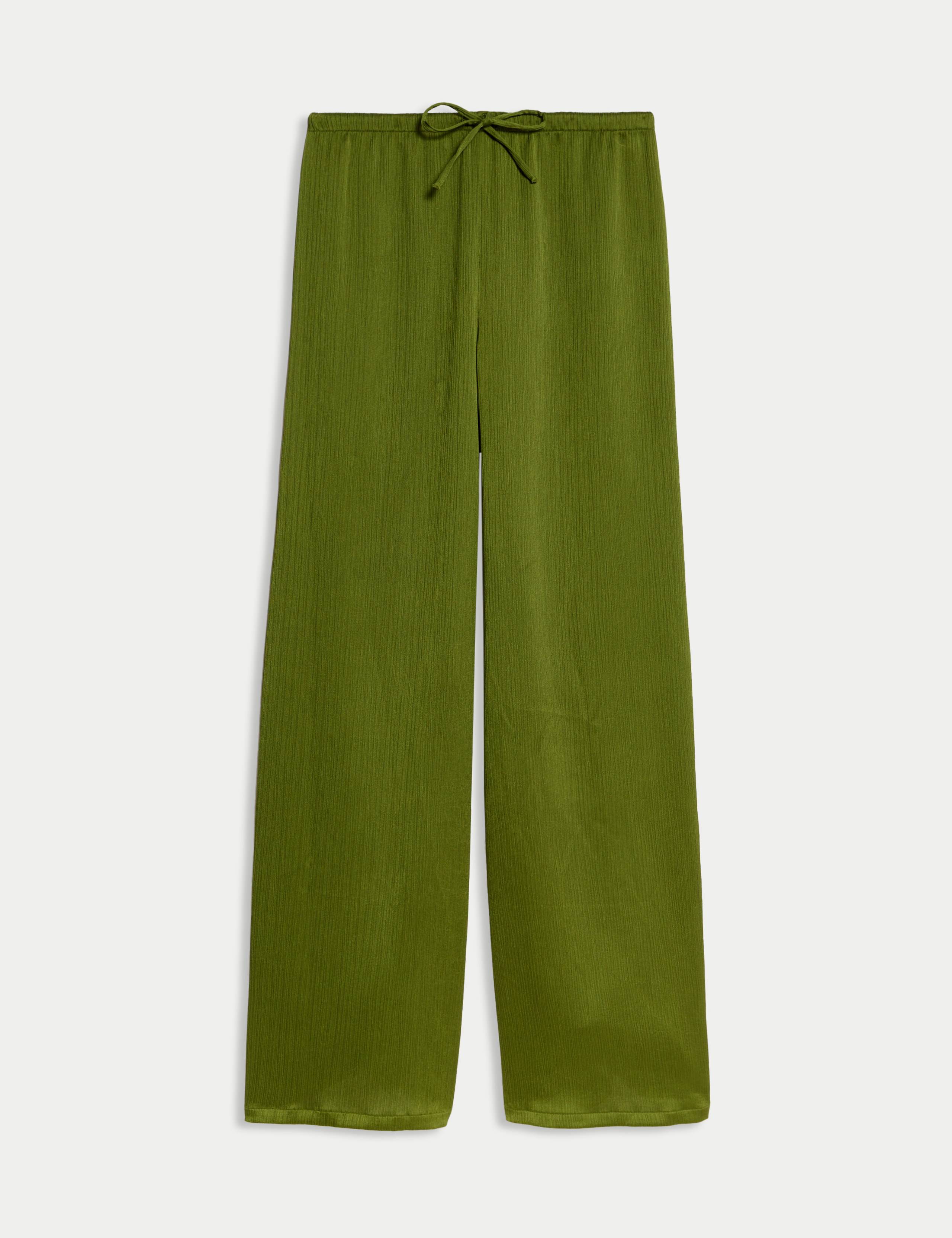 Plisse Drawstring Wide Leg Trousers 2 of 5