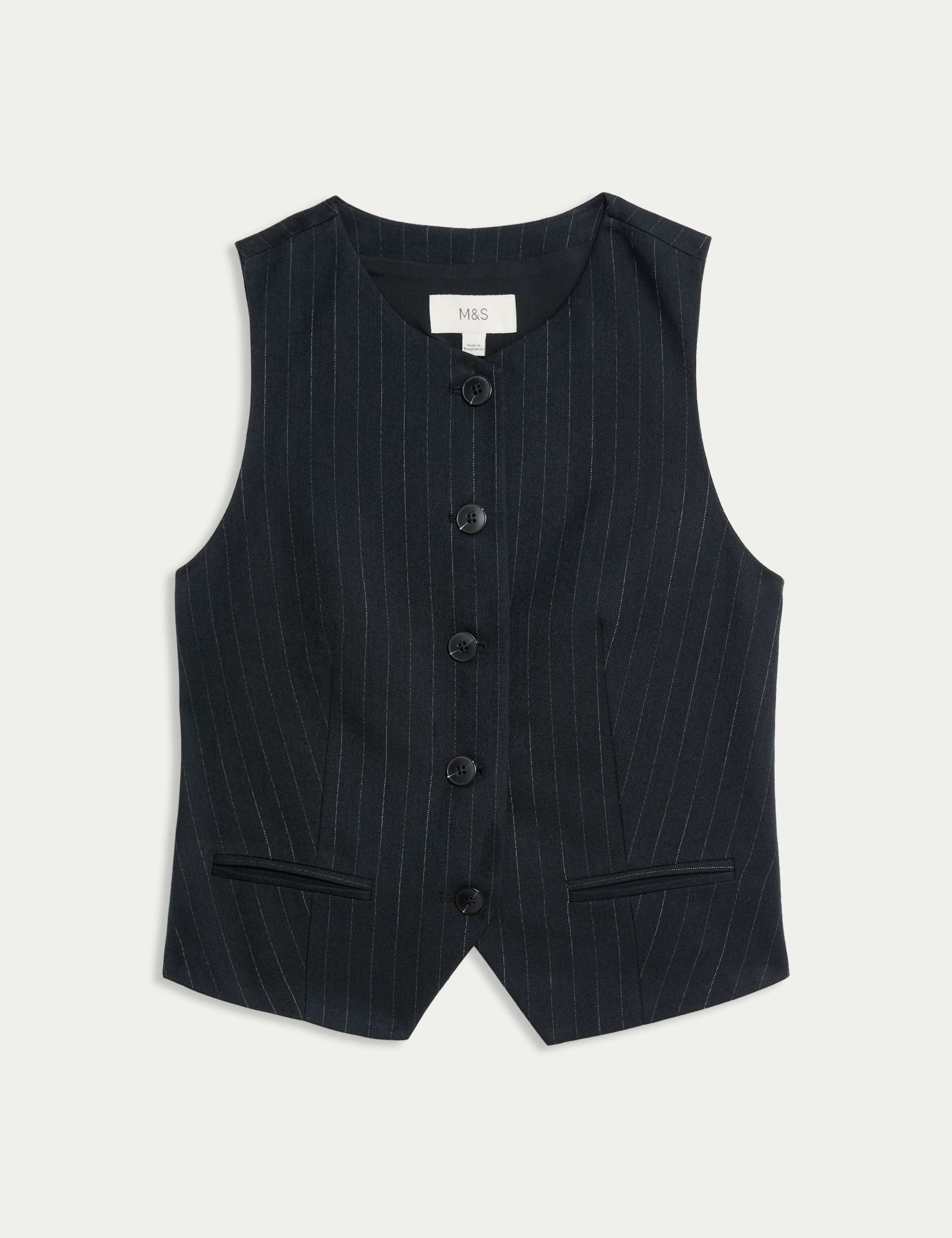 Striped Collarless Waistcoat 2 of 7