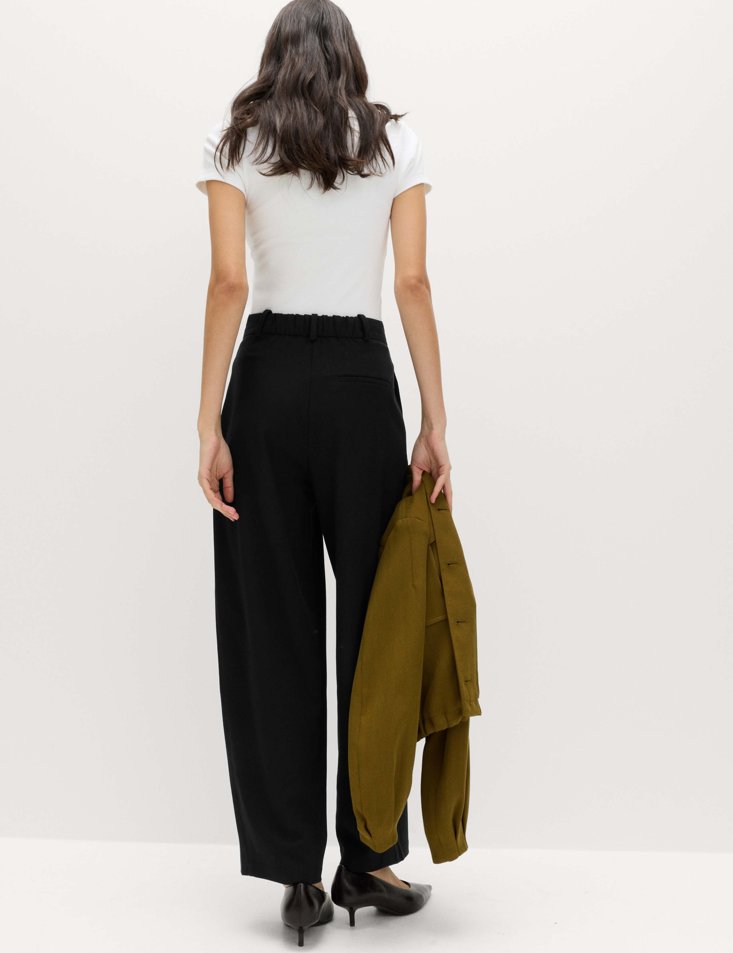 Woven Barrel Leg Trousers with Stretch 5 of 5