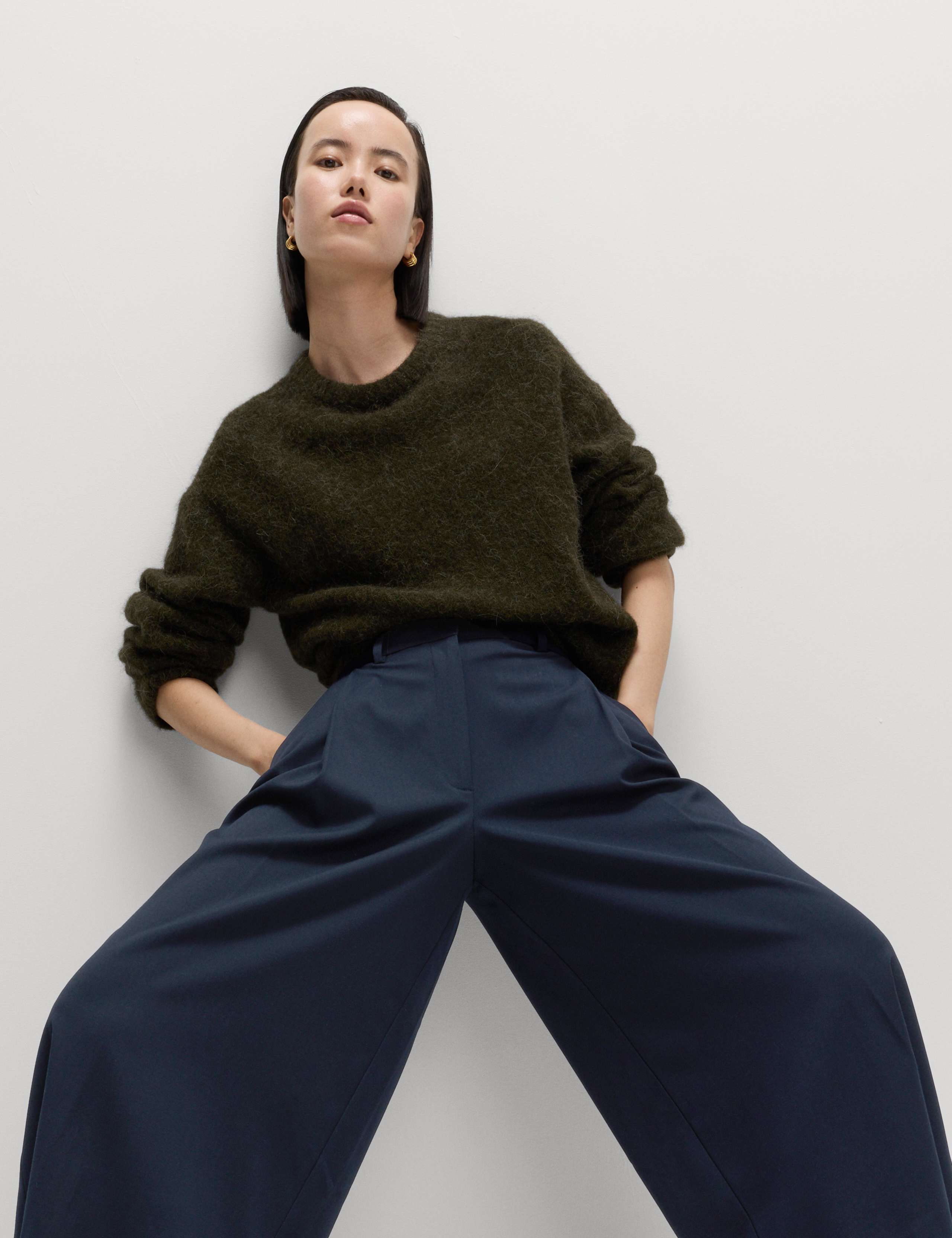 Woven Pleated Wide Leg Culottes 1 of 6