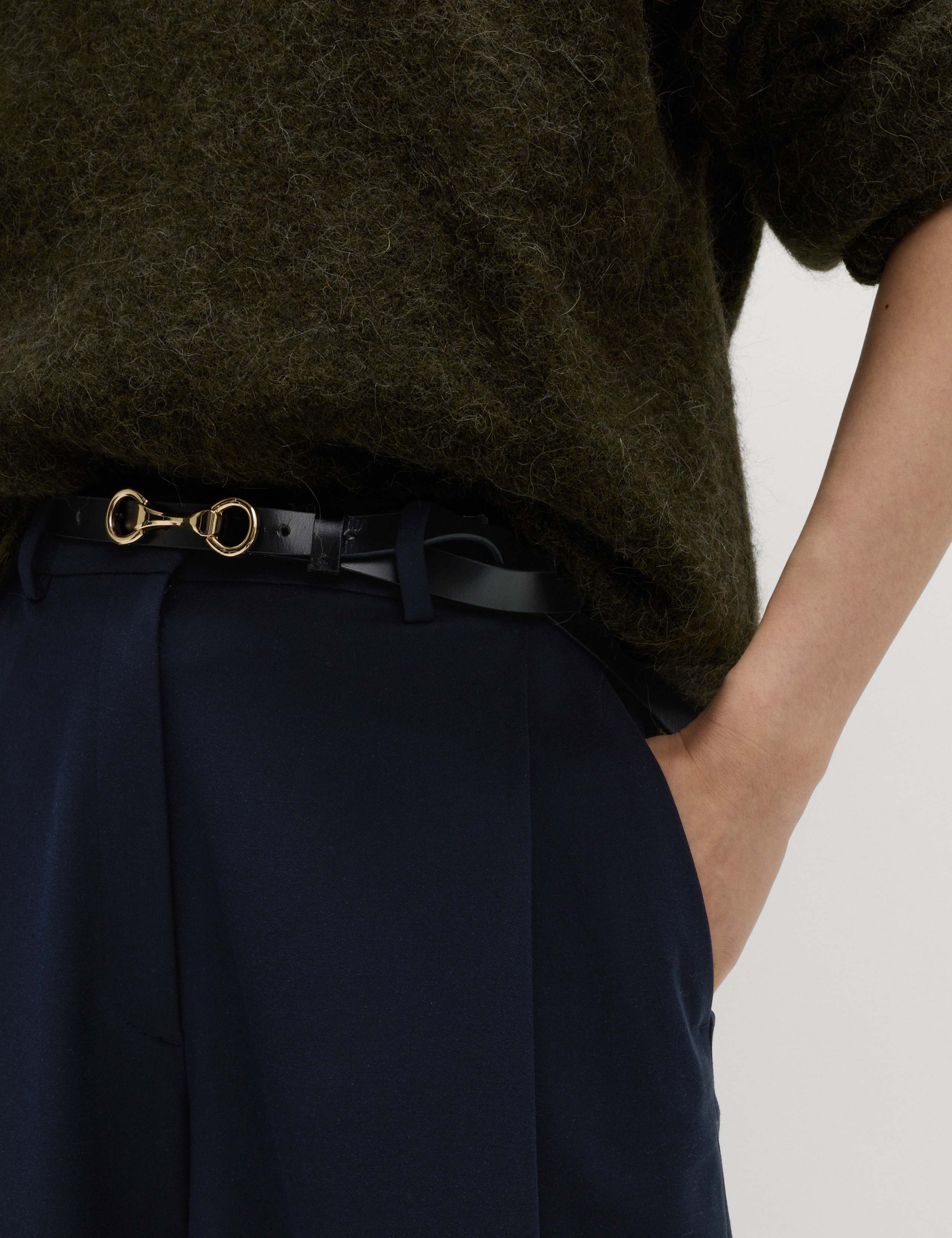 Woven Pleated Wide Leg Culottes 5 of 6