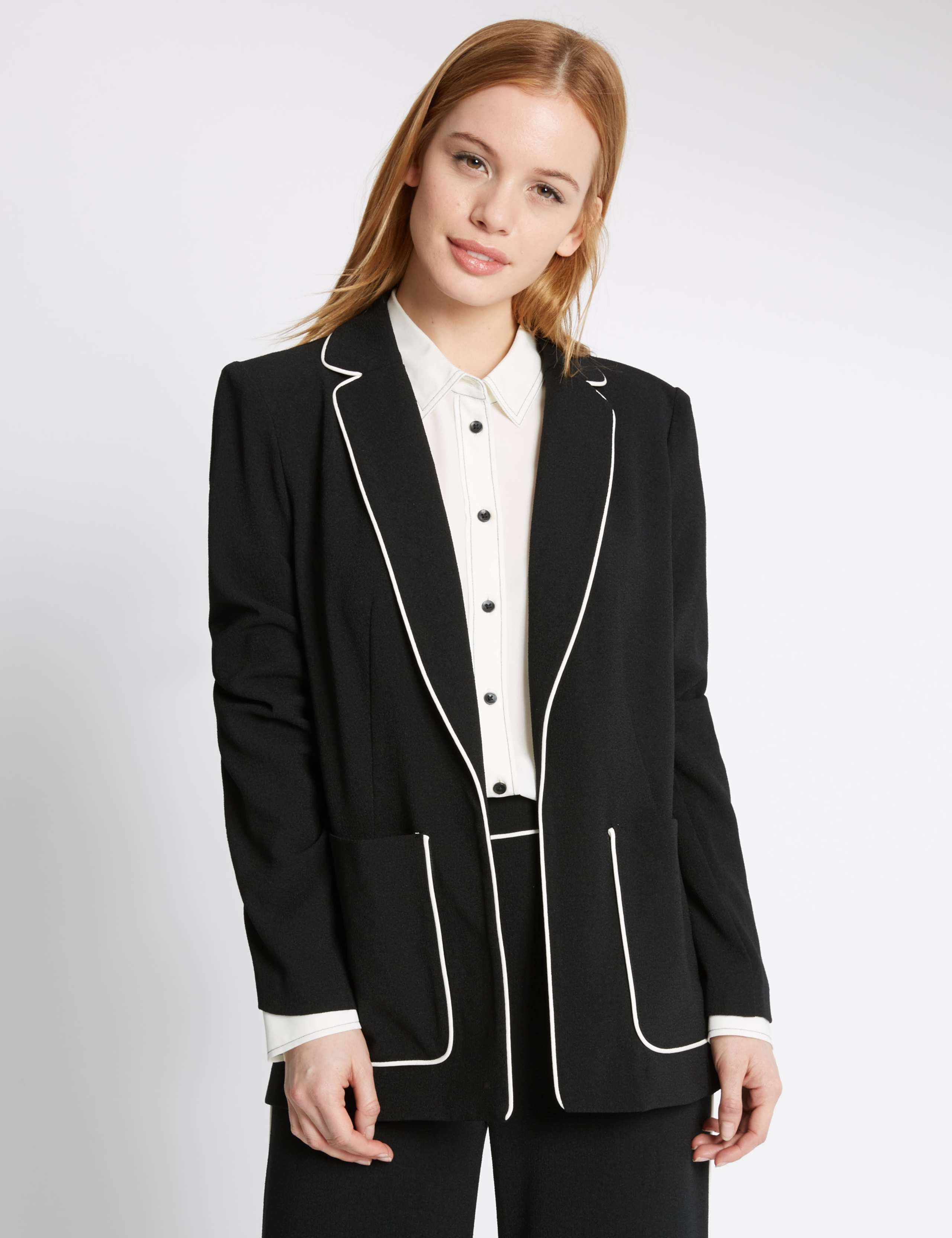 PETITE Contrast Piping Jacket 1 of 5