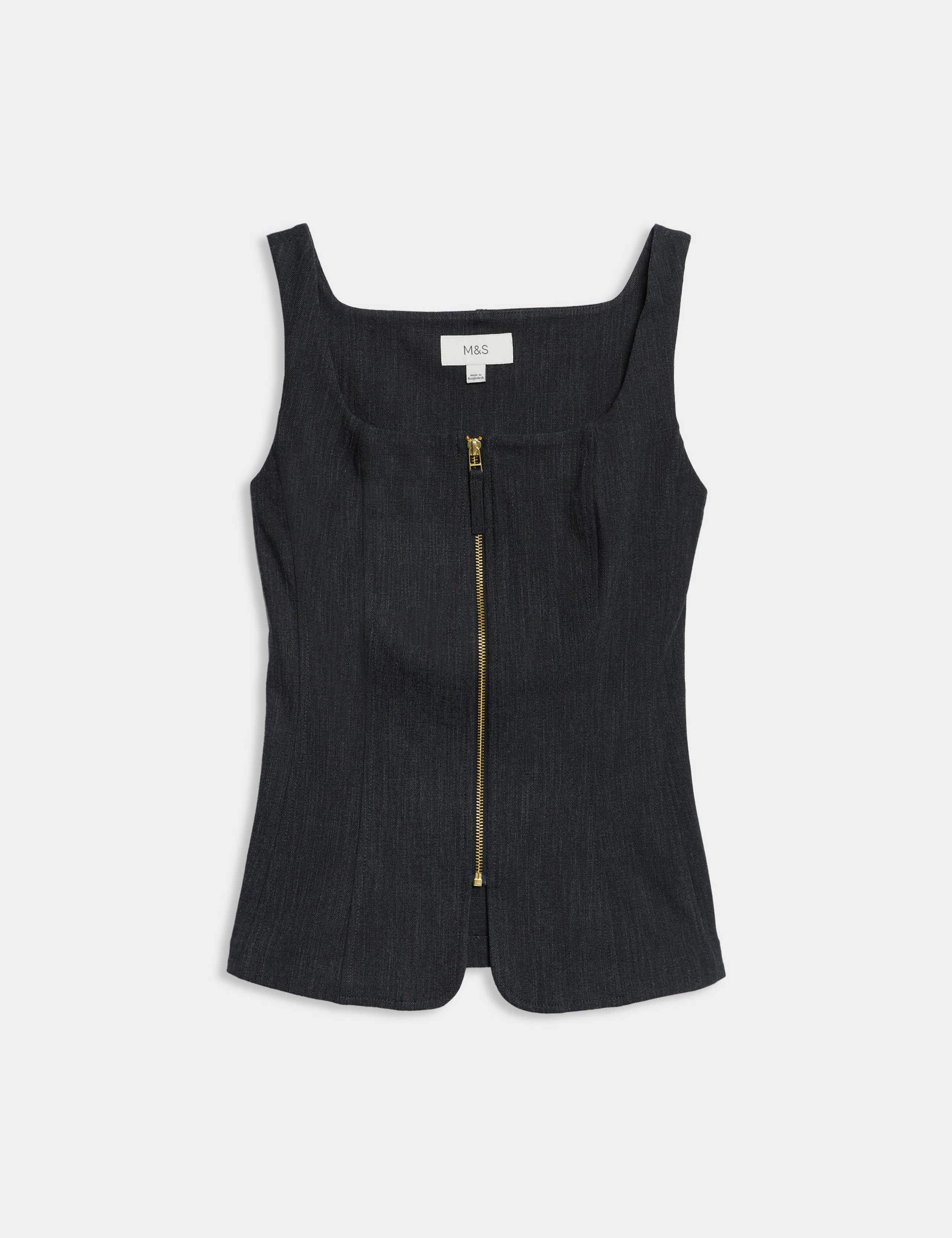 Denim Tailored Zip Through Waistcoat 2 of 6