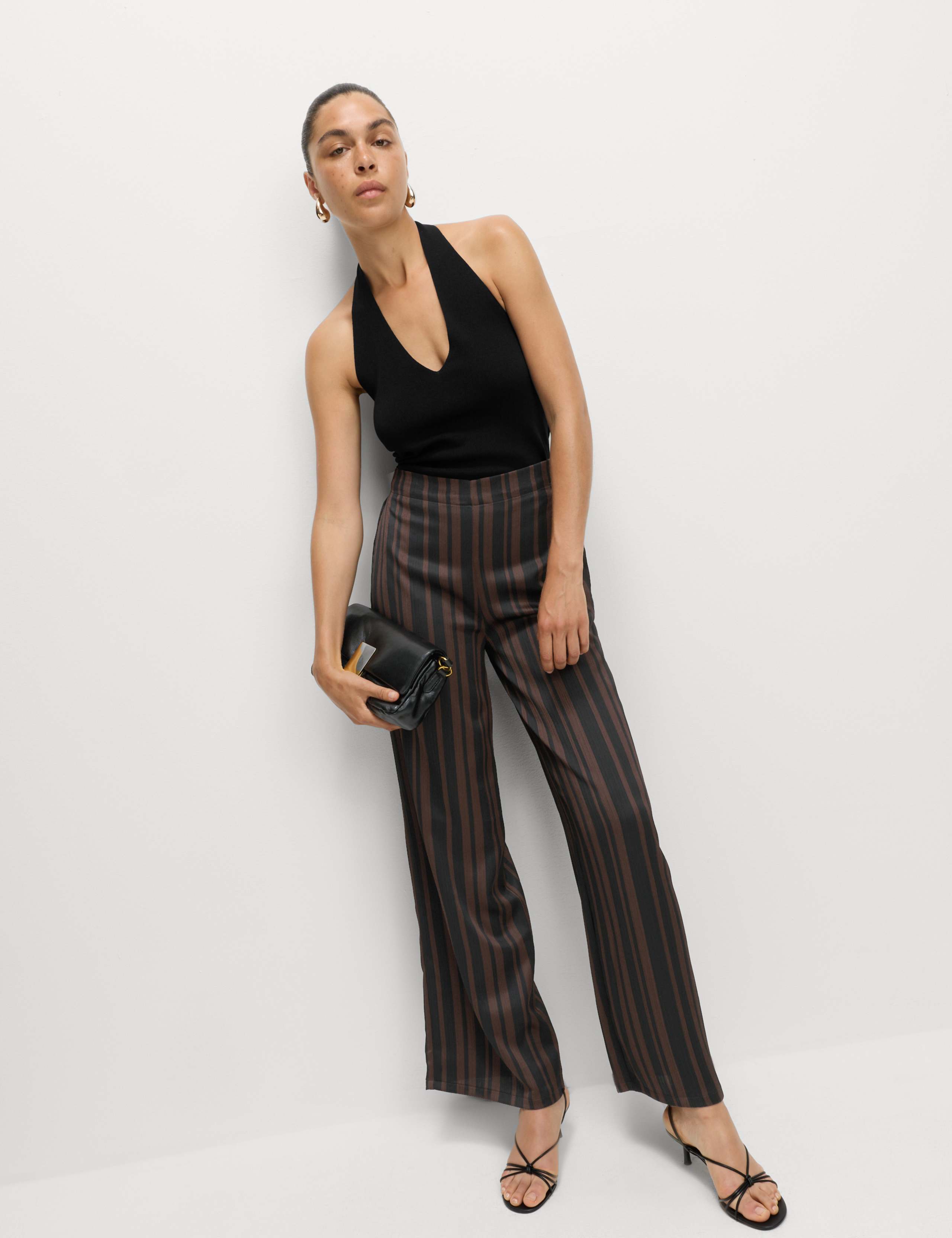 Stripe Plisse Palazzo Trousers 3 of 6