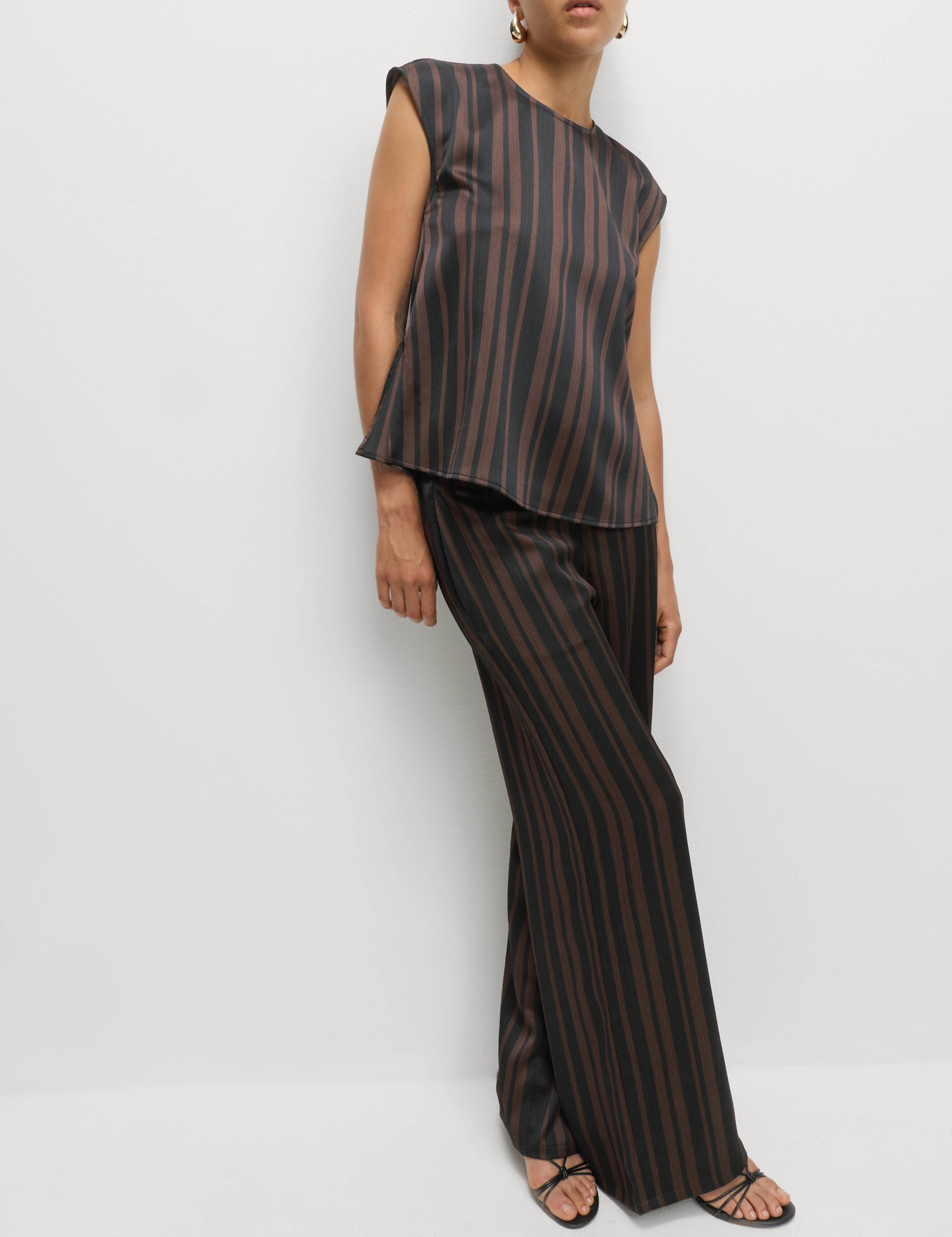 Stripe Plisse Palazzo Trousers 6 of 6