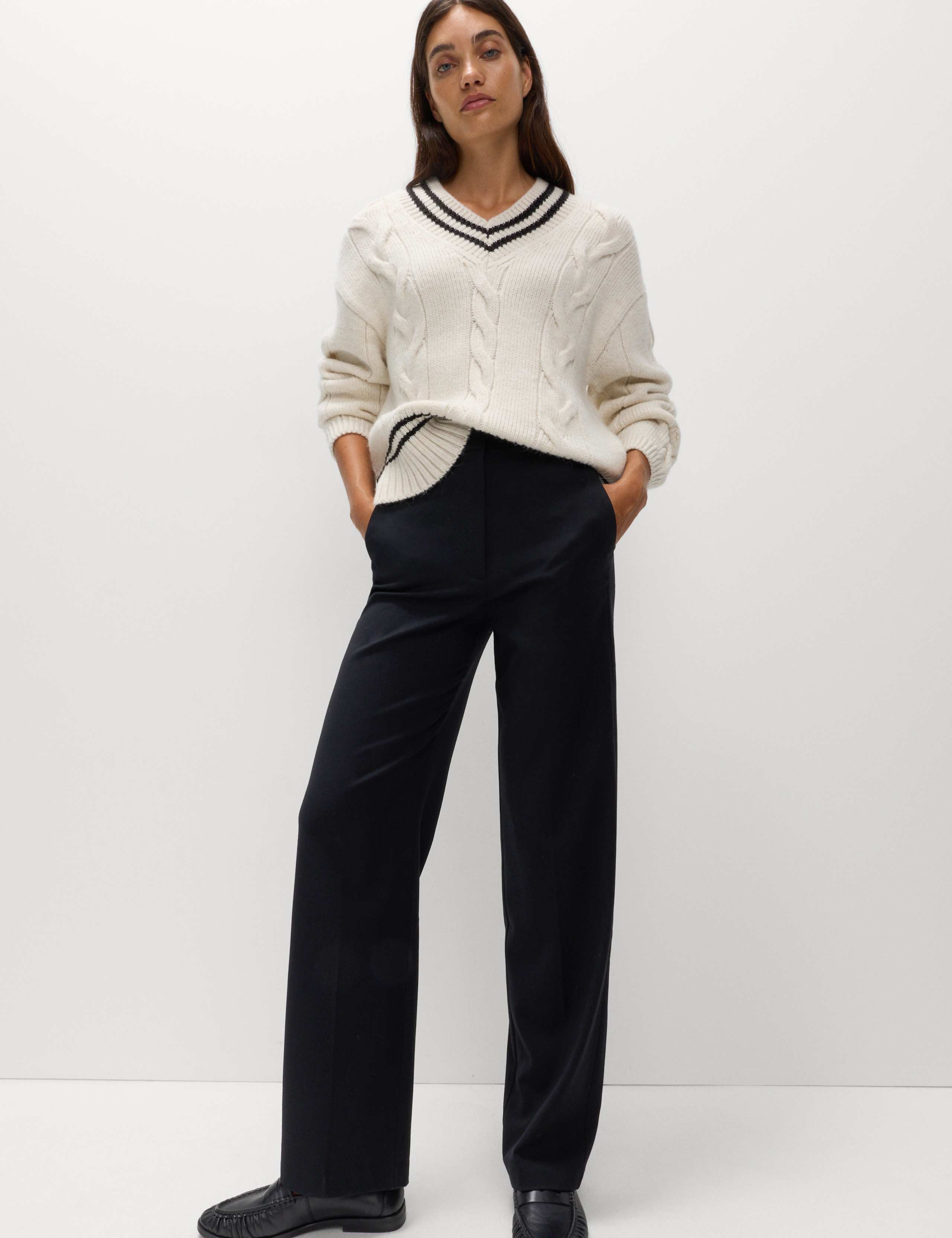 Straight Leg Trousers with Stretch 4 of 6