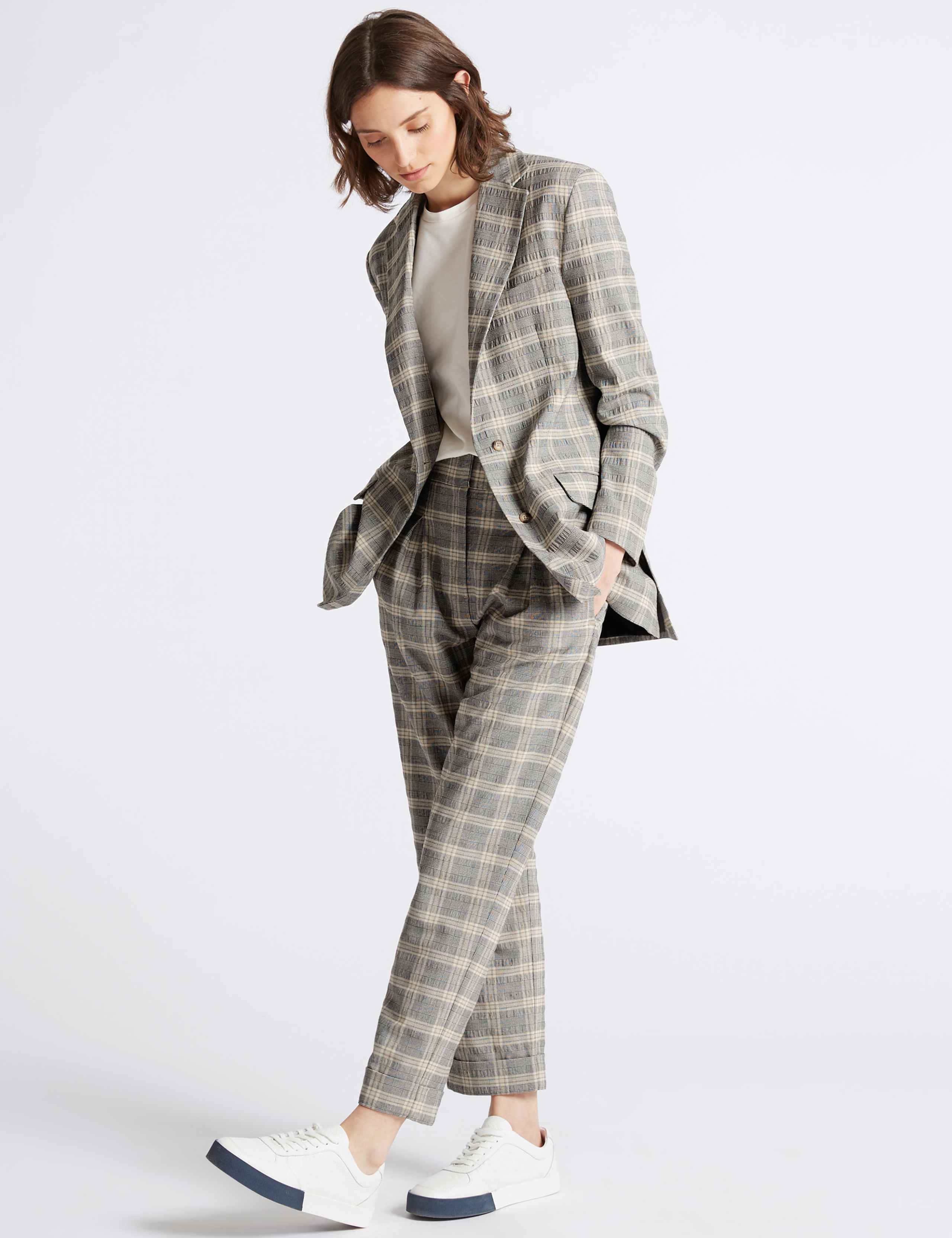 Checked Wide Leg Trousers 6 of 6
