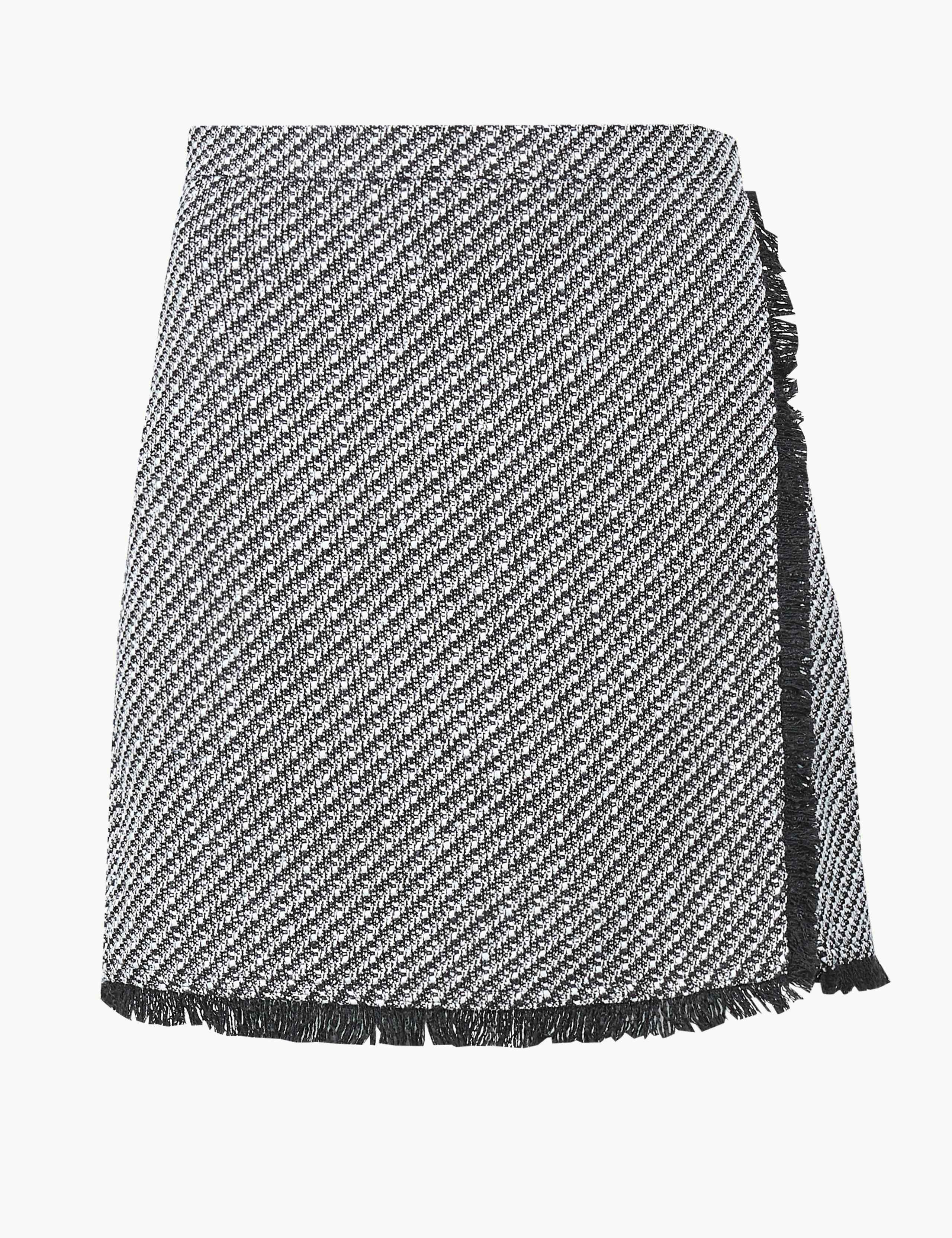 Textured Fringe Detail Wrap Mini Skirt 2 of 4