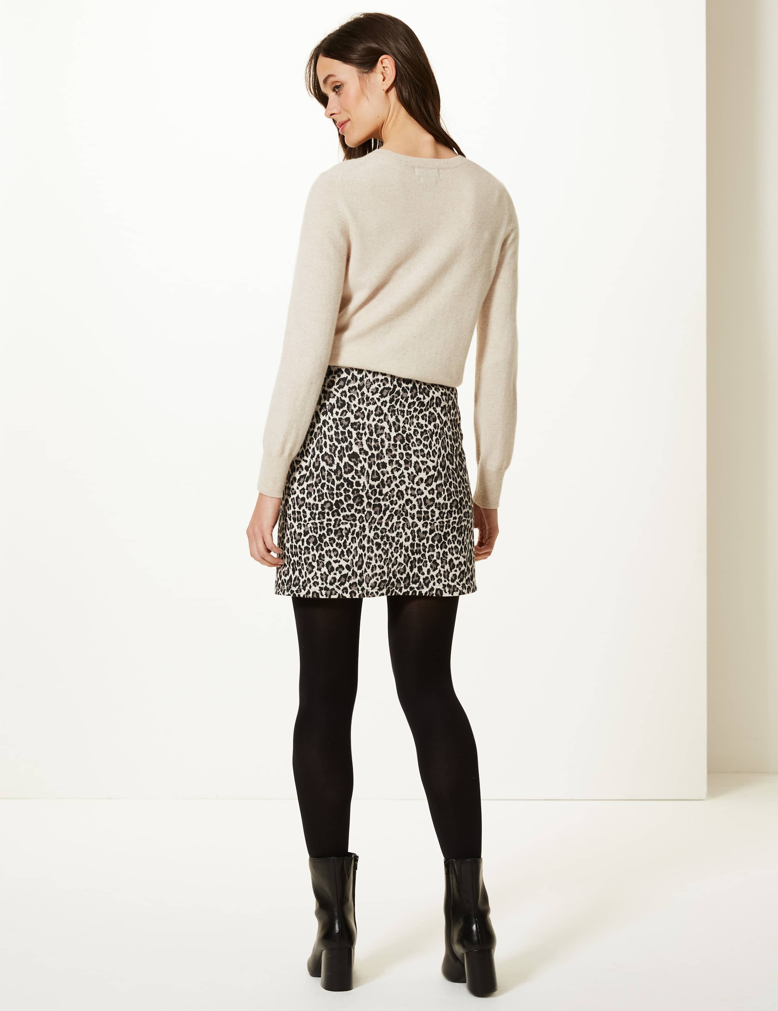 Animal Print Jersey A-Line Mini Skirt 4 of 4