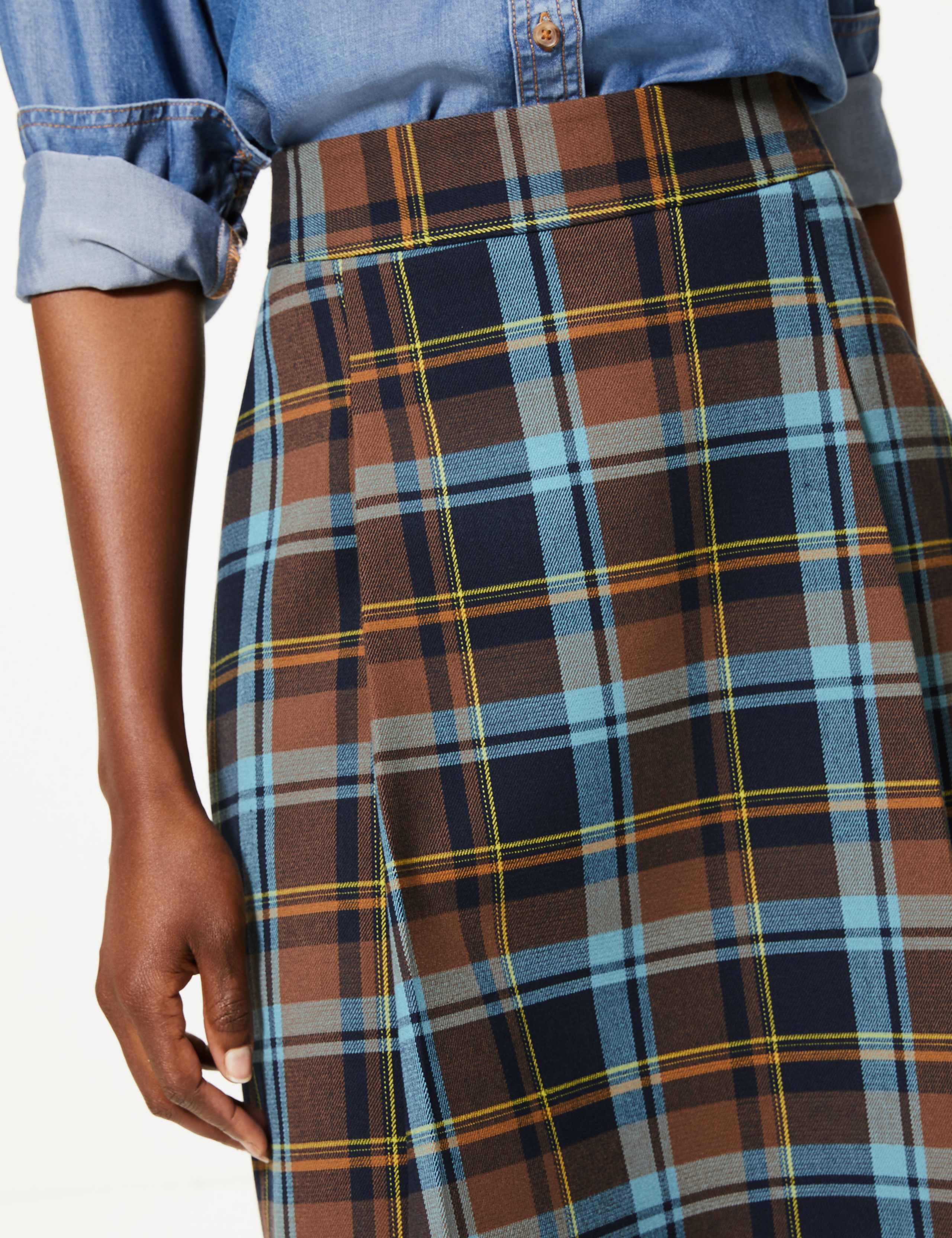 Checked Pleat Front Mini Skirt 4 of 4