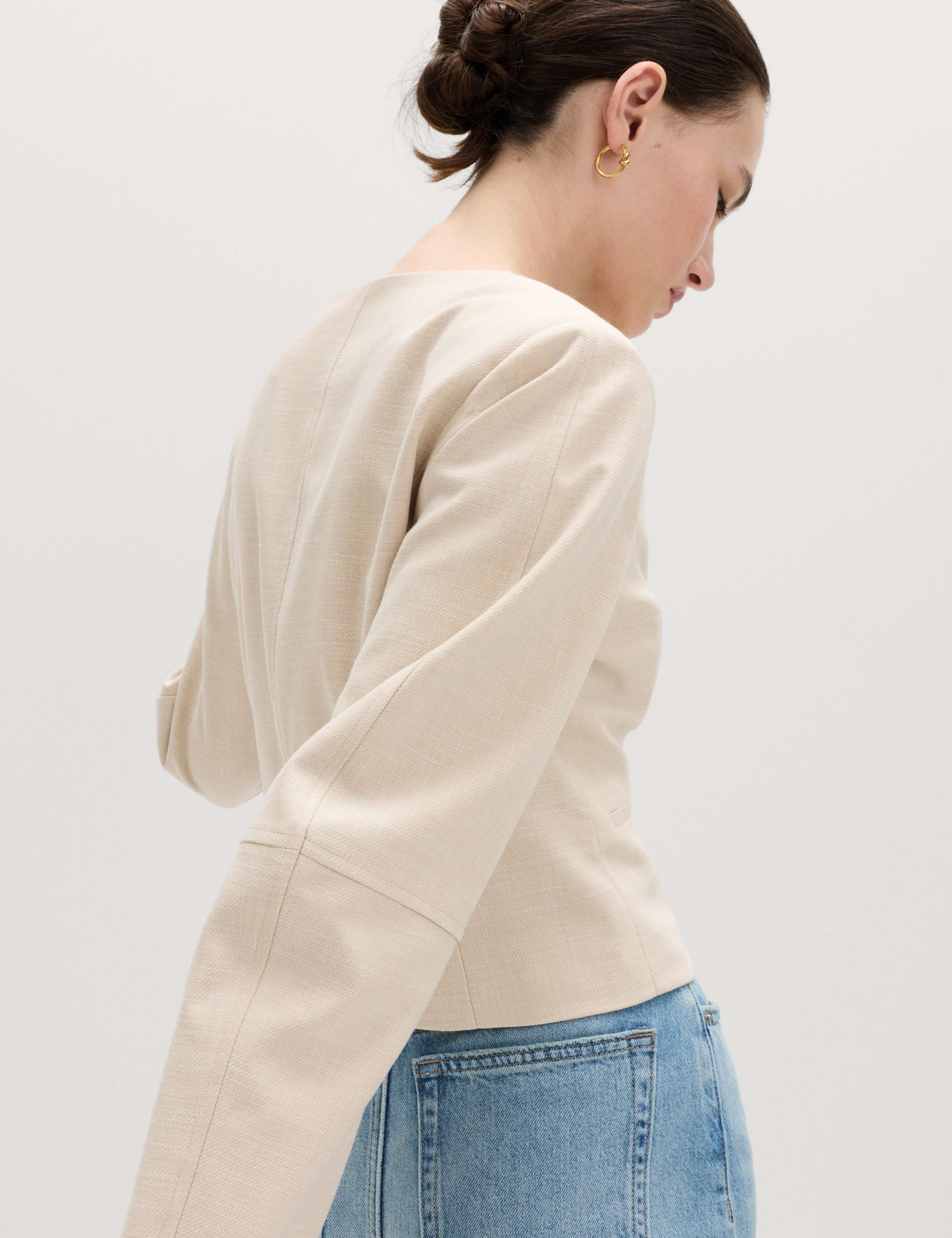 V-Neck Button Through Short Jacket 4 of 7