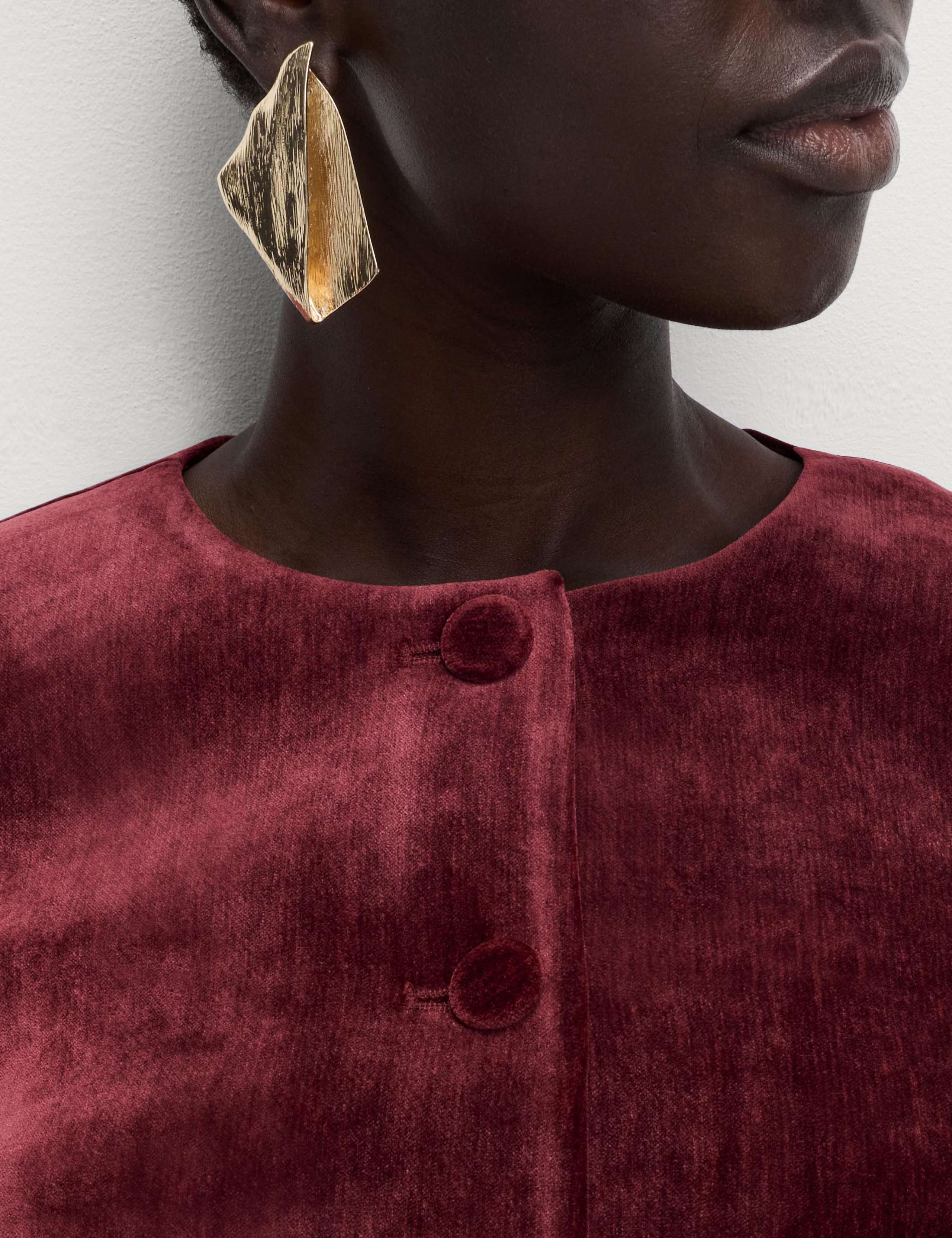 Velvet Mottled Colarless Fitted Jacket 4 of 6