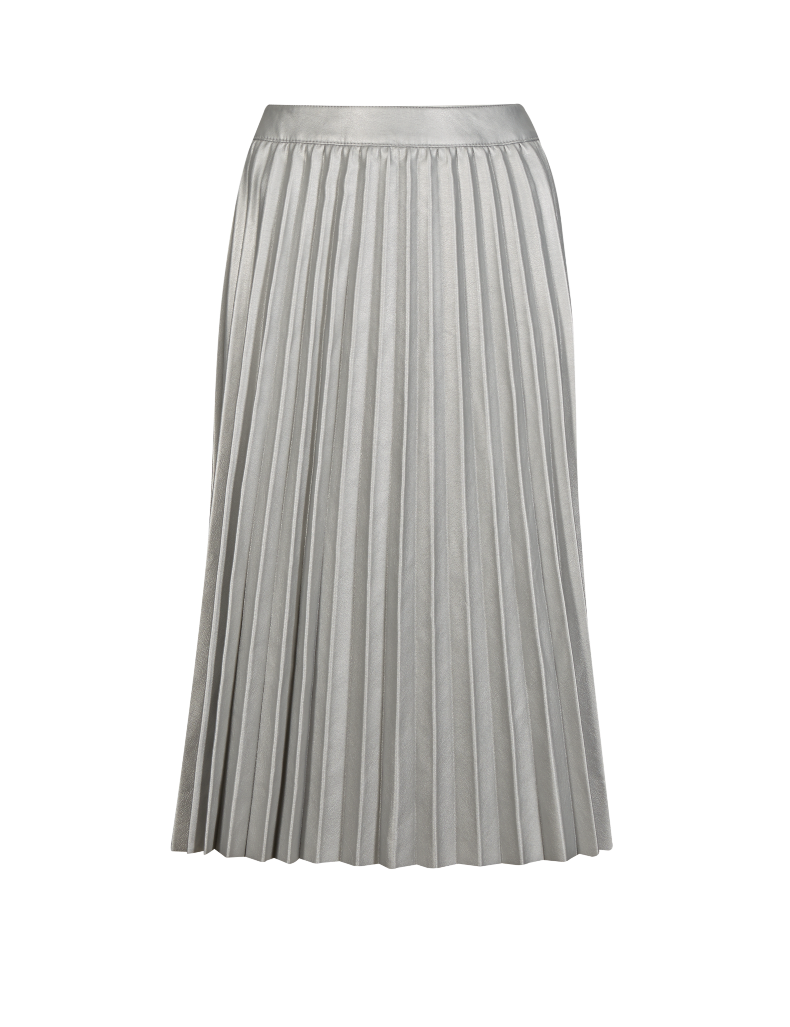 Faux Leather Pleated A-Line Skirt 2 of 3