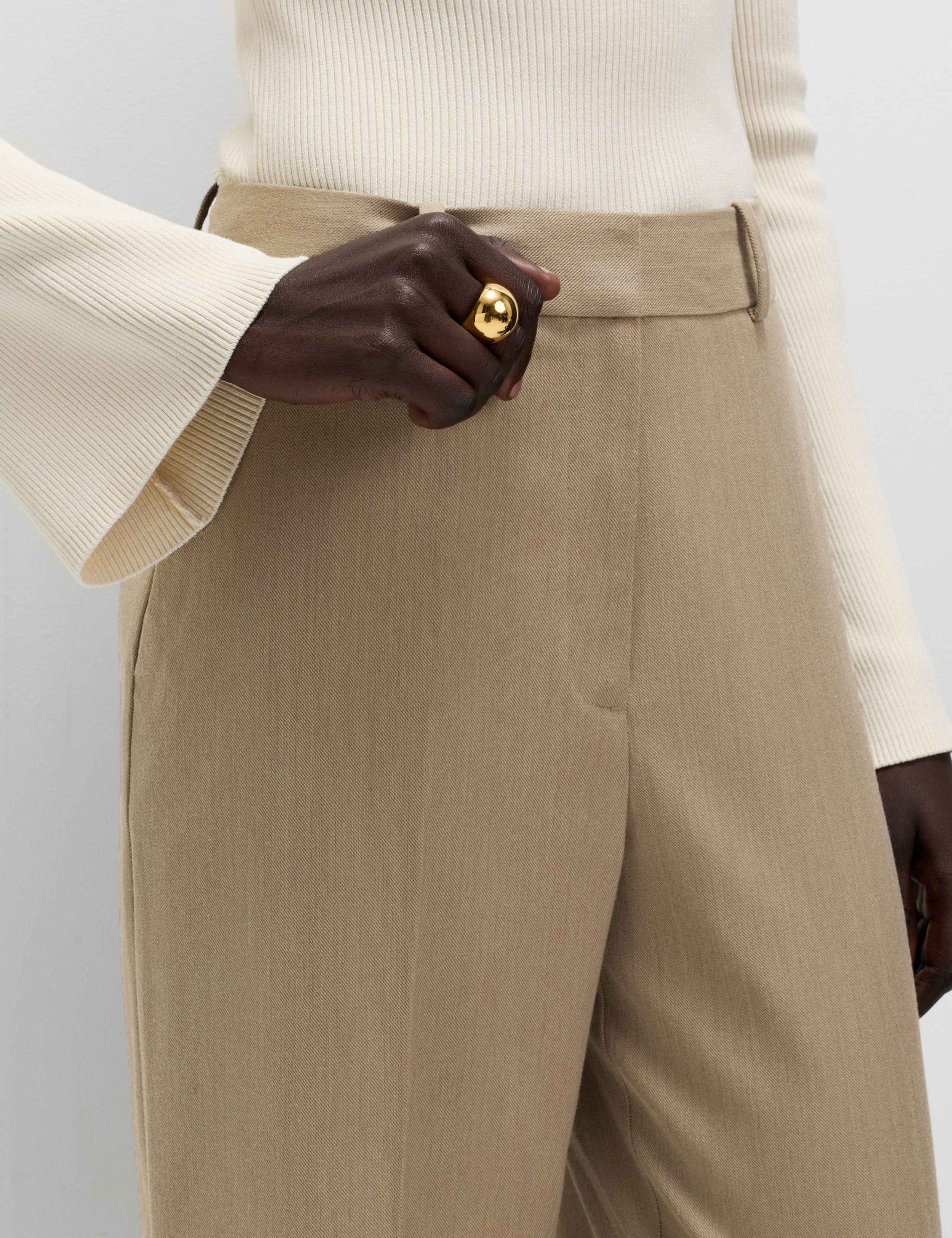 Pleat Front Wide Leg Trousers 1 of 7