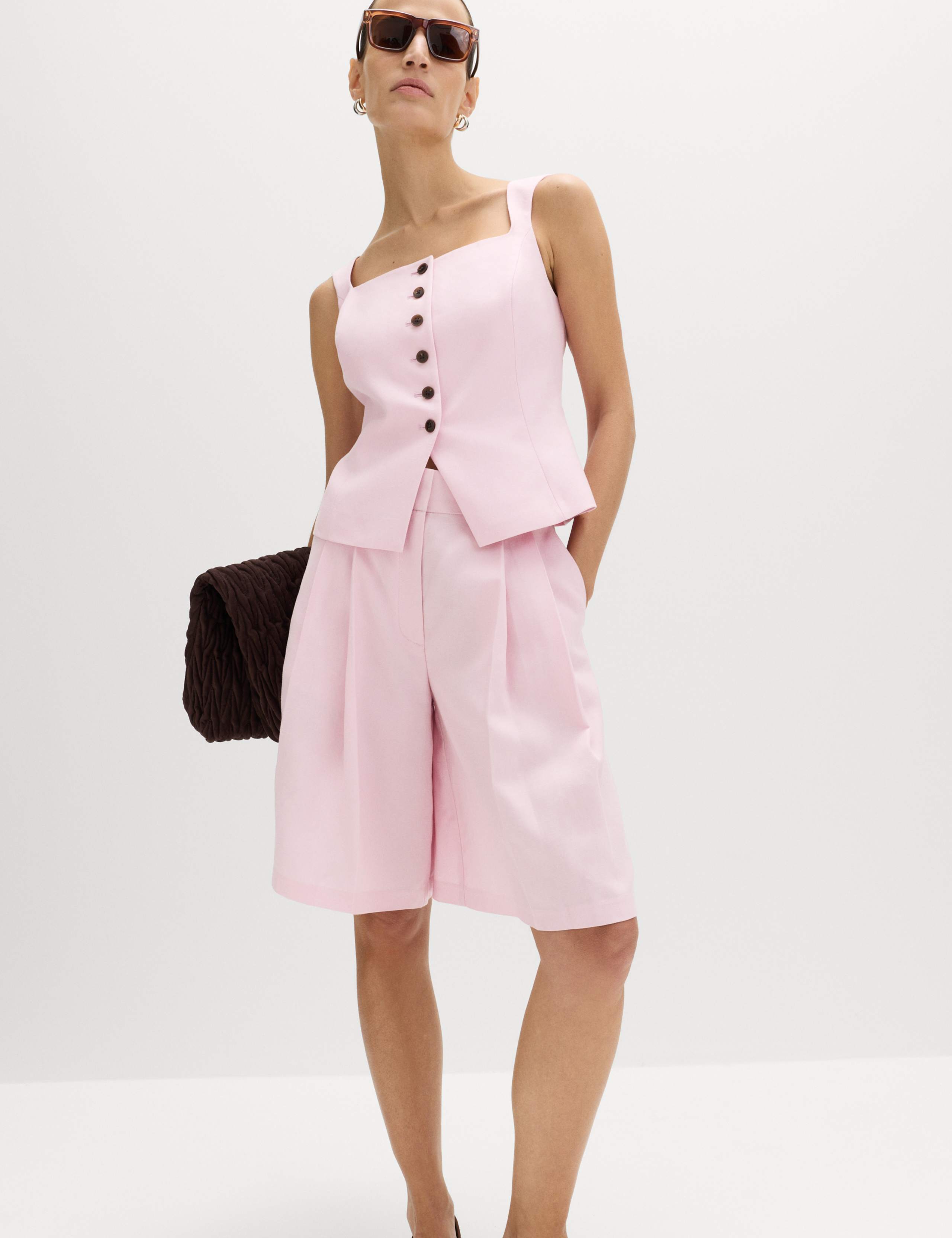 Lyocell Rich Pleat Front Bermuda Shorts 5 of 5