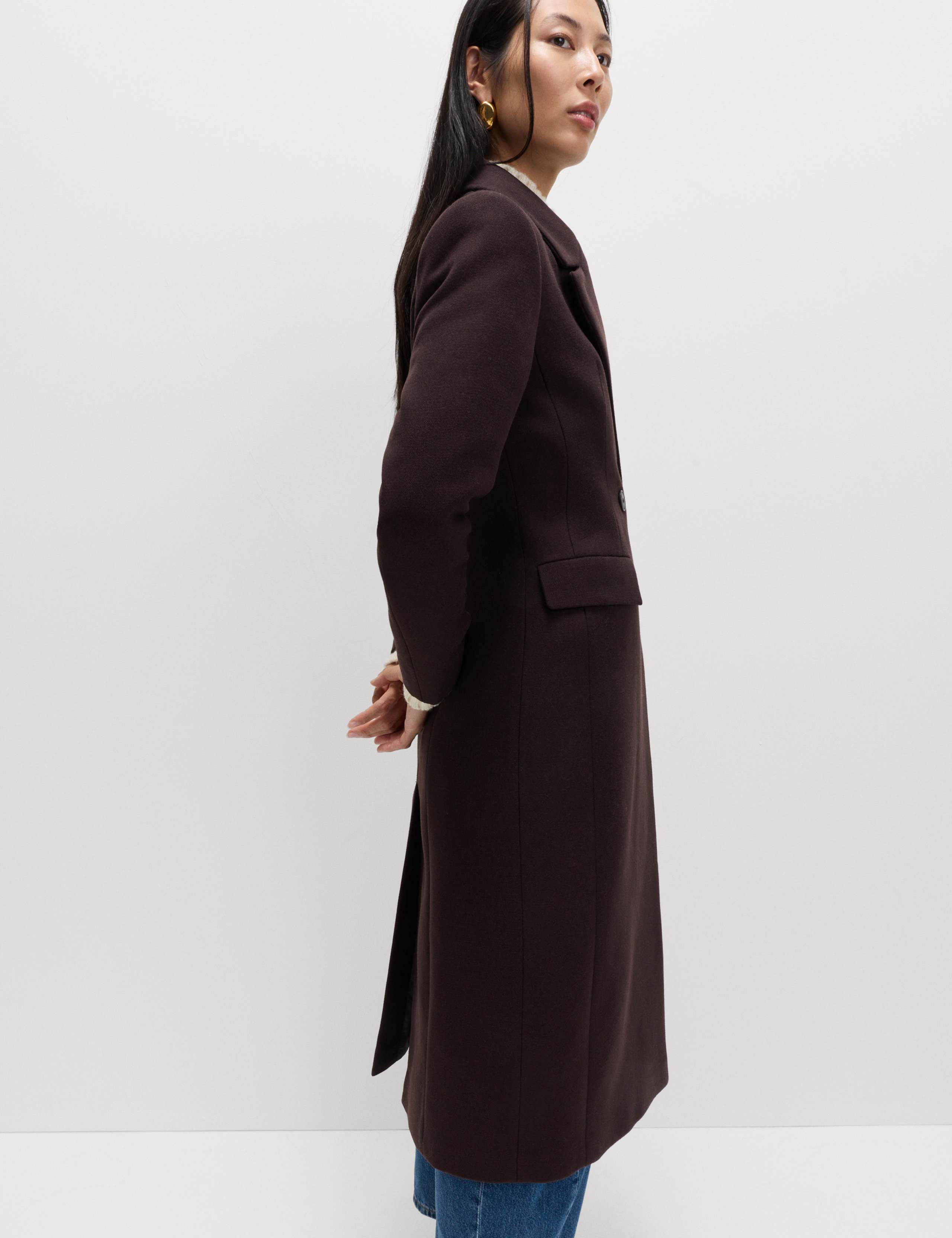 Waisted Double Breasted Longline Tailored Coat 3 of 6