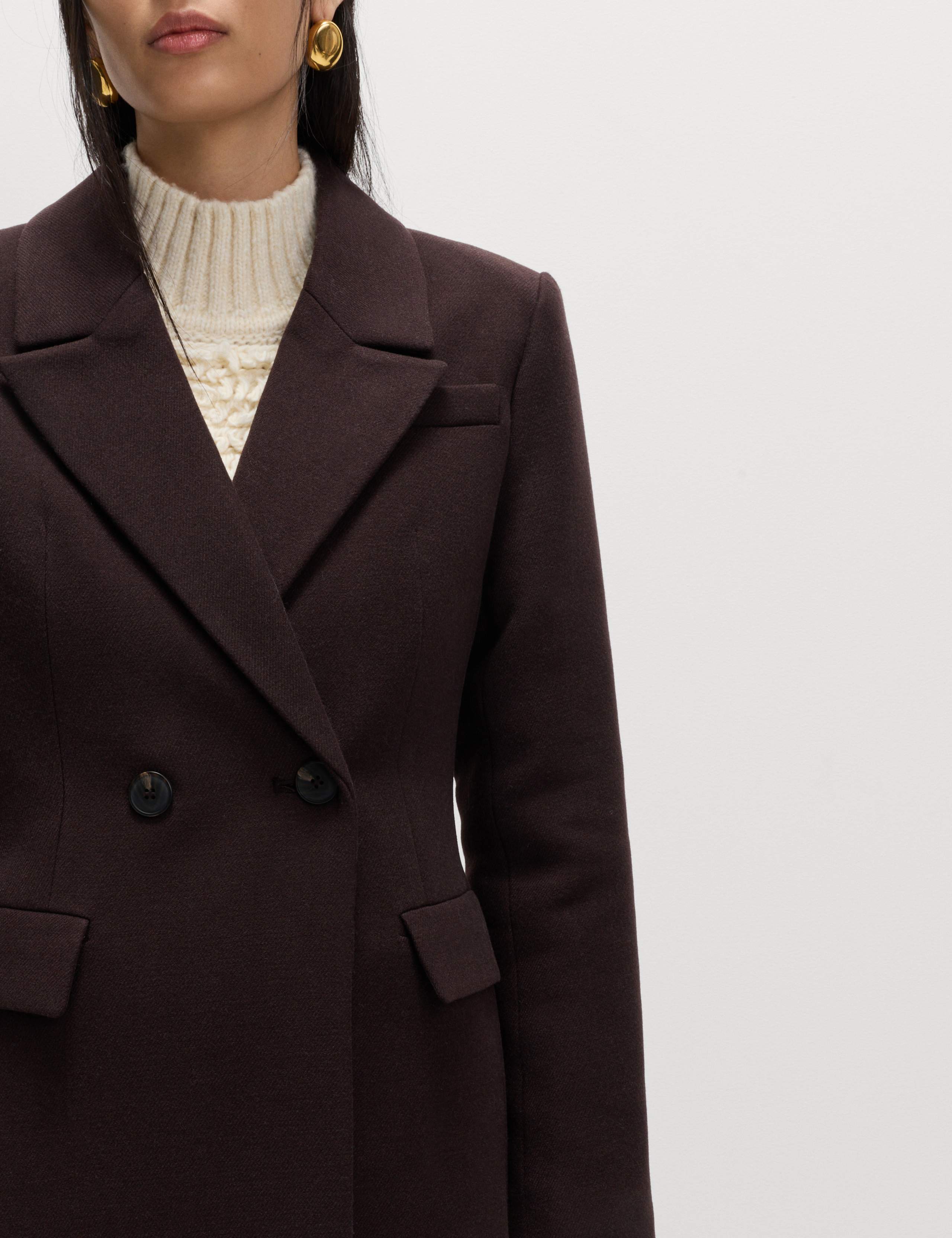 Waisted Double Breasted Longline Tailored Coat 4 of 6