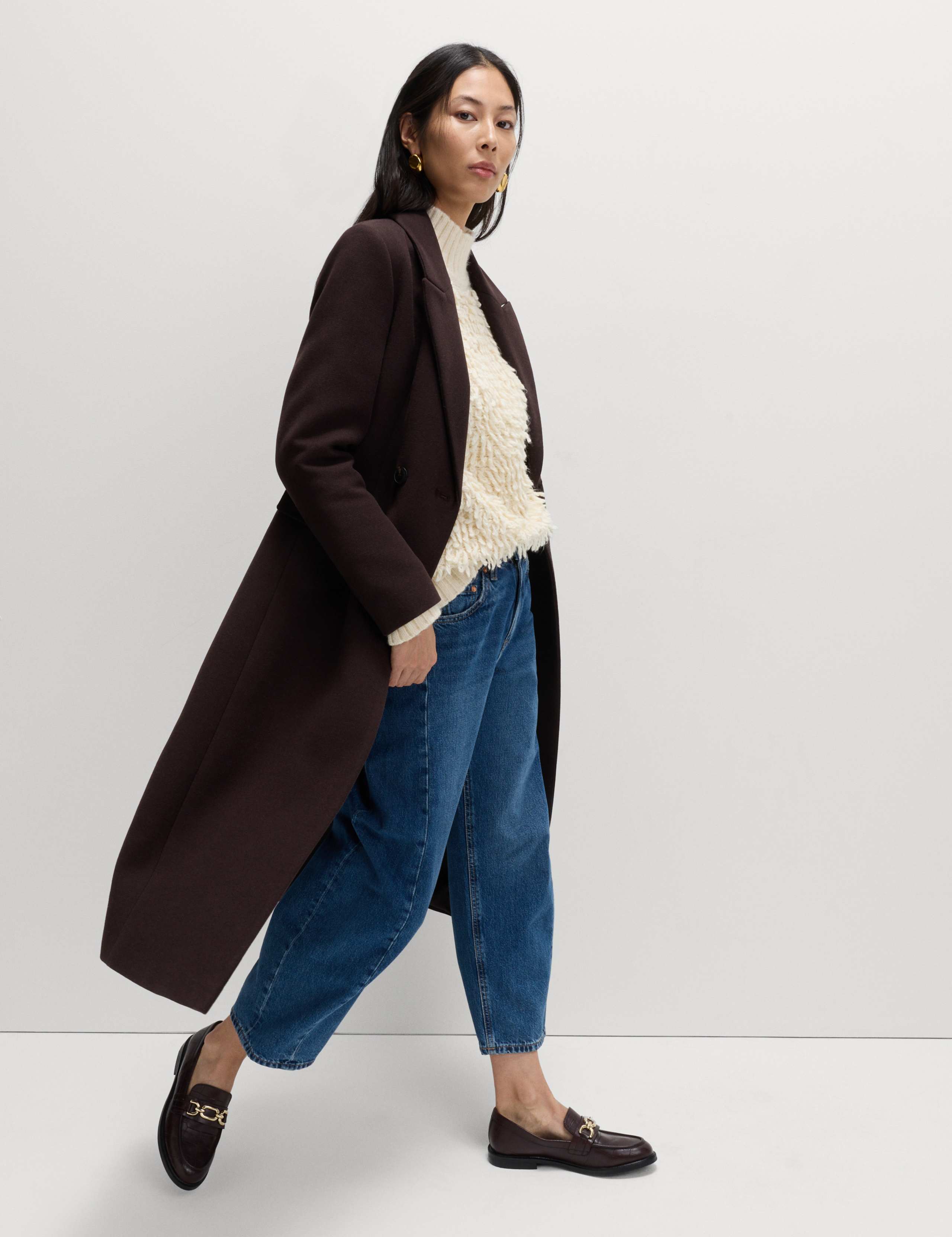 Waisted Double Breasted Longline Tailored Coat 5 of 6
