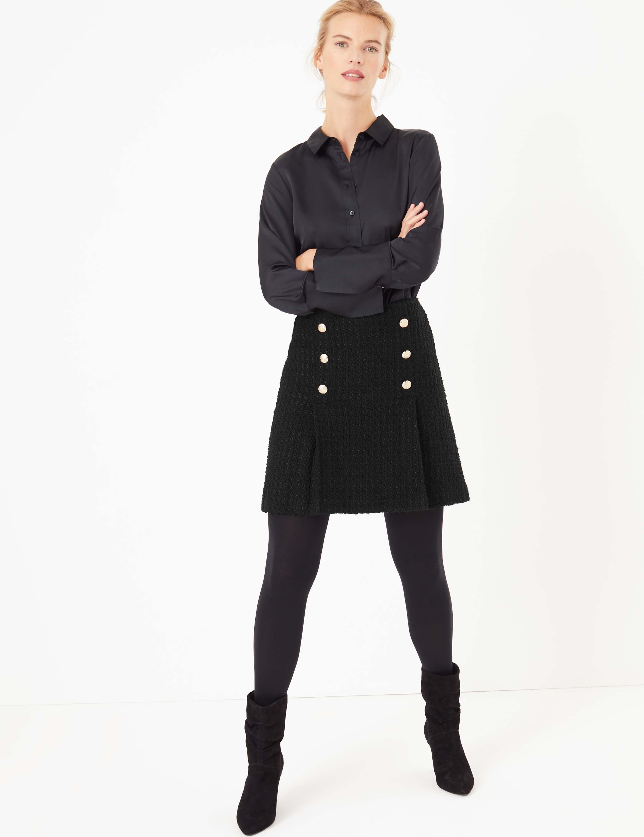 Boucle A-Line Mini Skirt 1 of 3