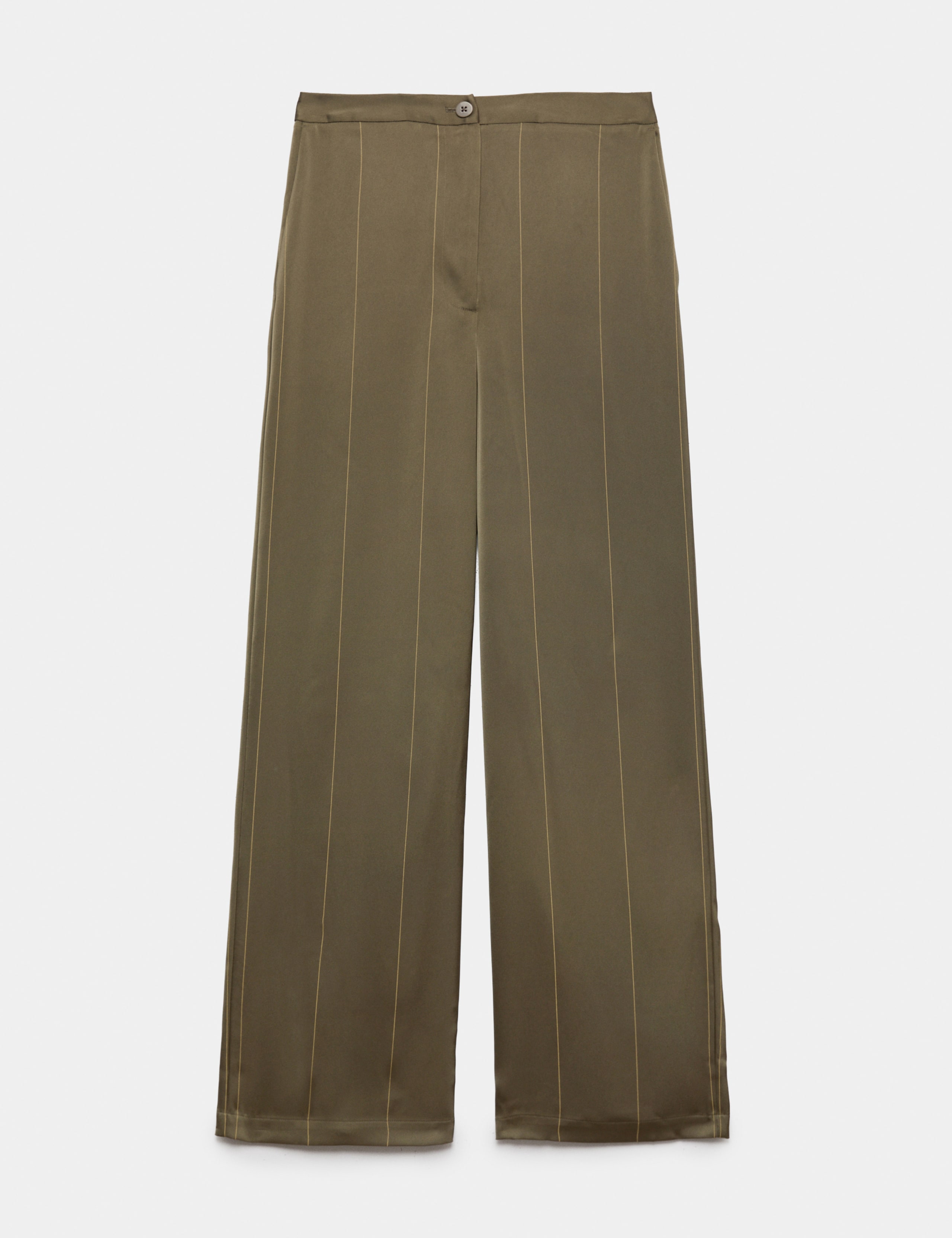 Satin Pinstripe Straight Leg Trousers 2 of 7