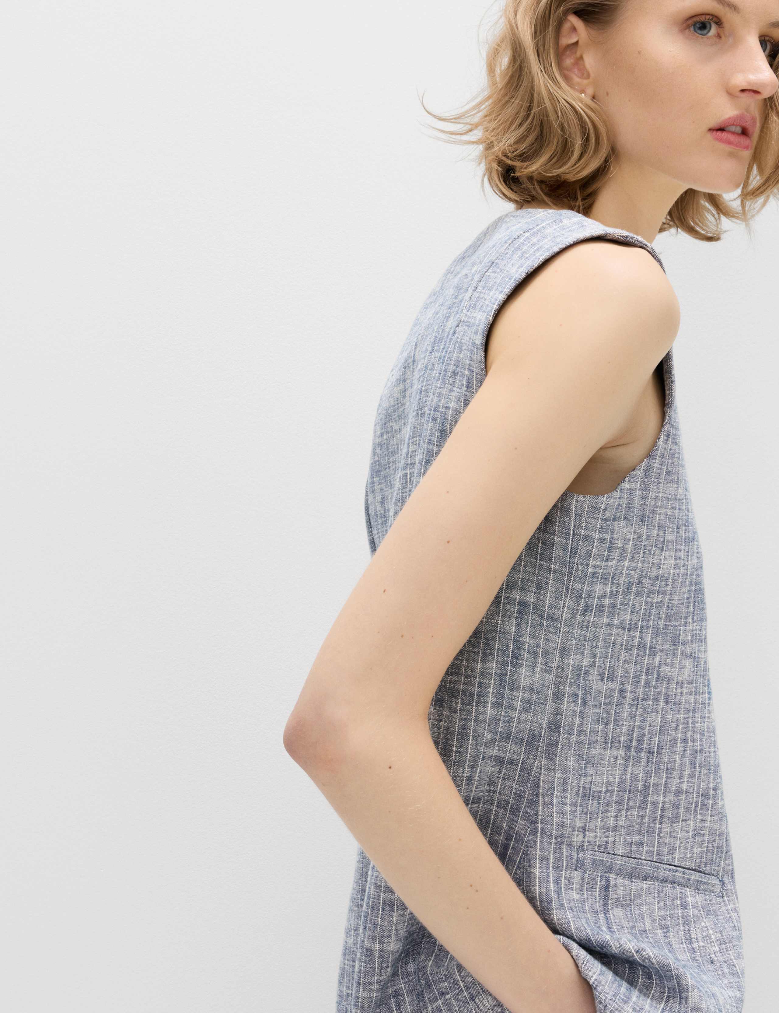 Linen Blend Striped Waistcoat 6 of 6