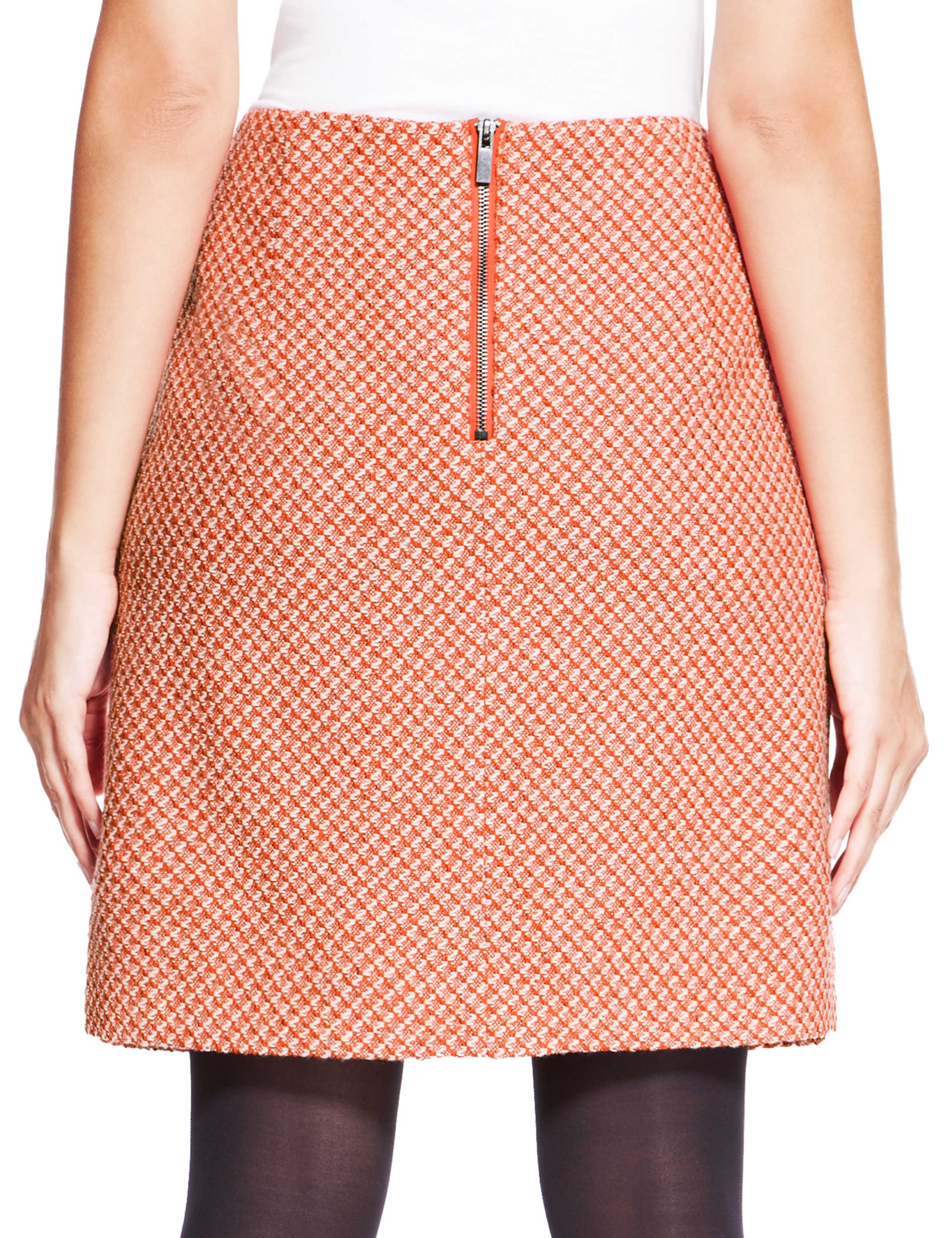 Twin Zip Bouclé Mini Skirt with Wool 5 of 5