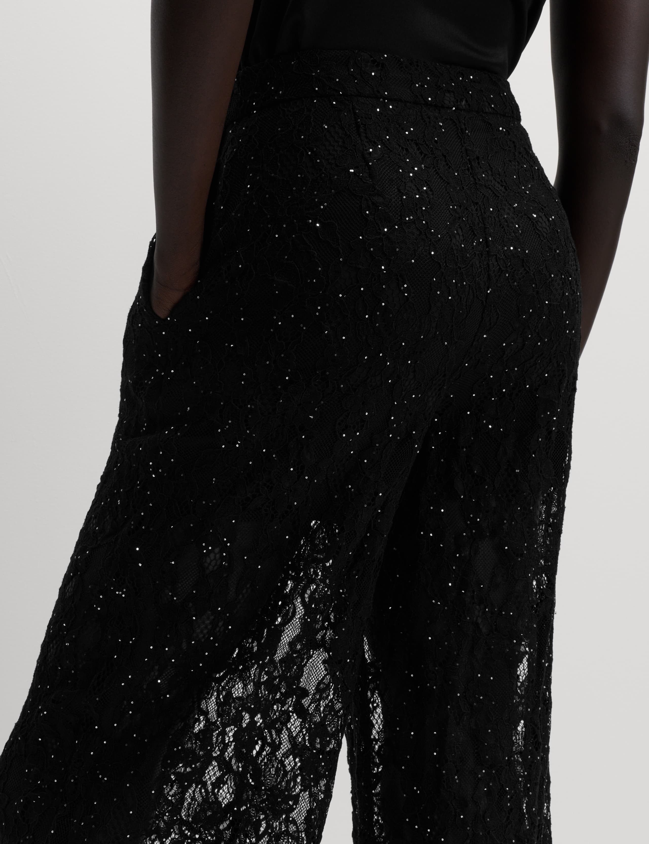 Lace Diamante Wide Leg Trousers with Stretch 6 of 7