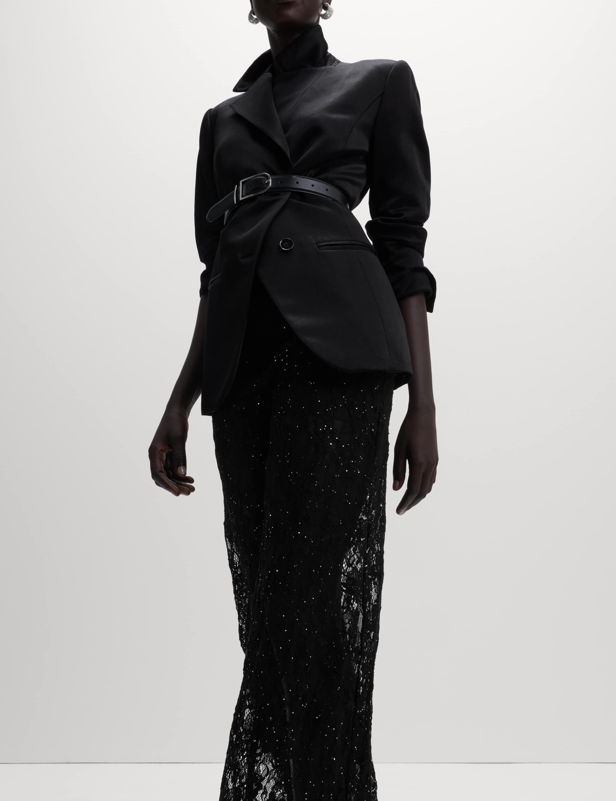 Lace Diamante Wide Leg Trousers with Stretch 7 of 7