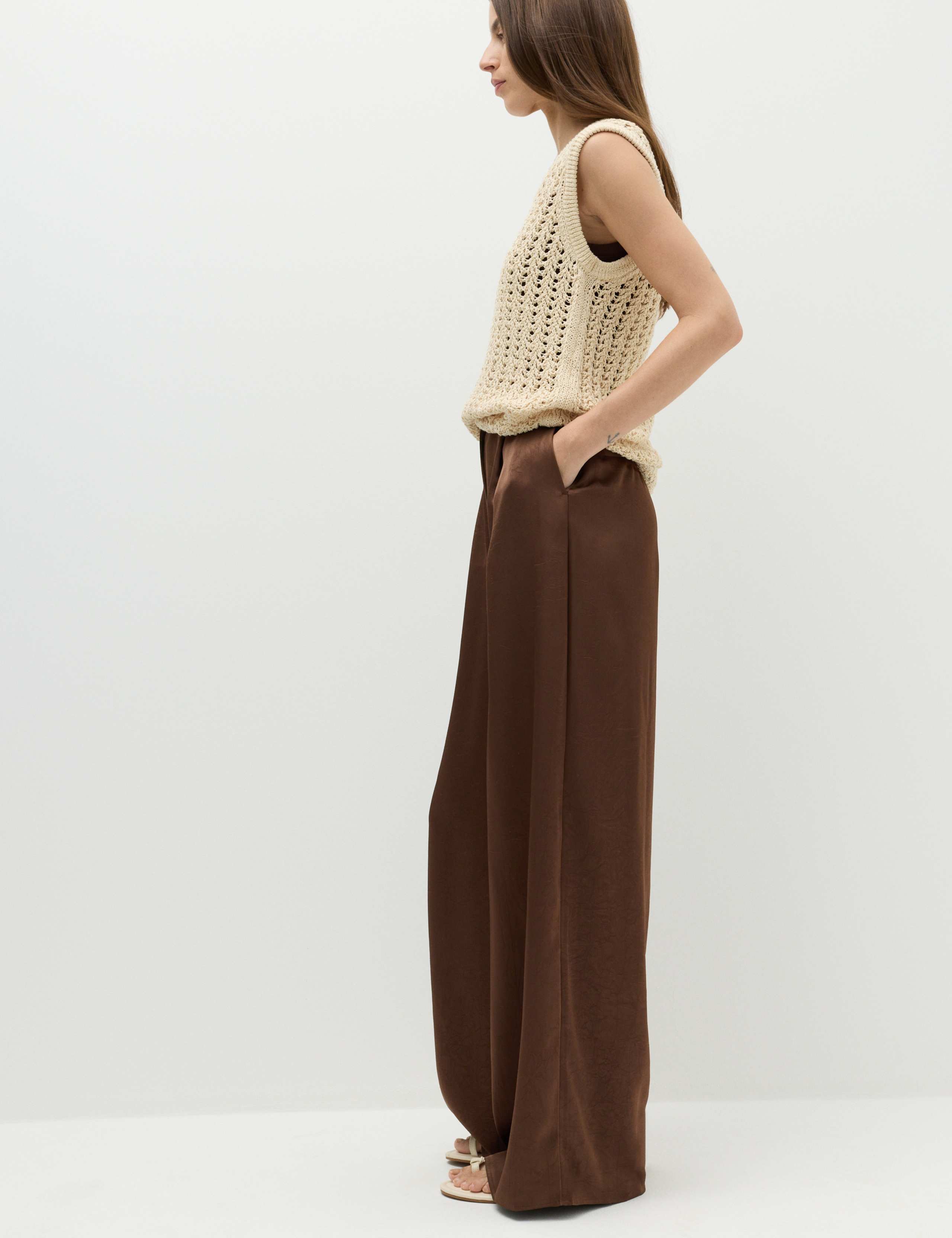 Satin Wide Leg Trousers 6 of 6