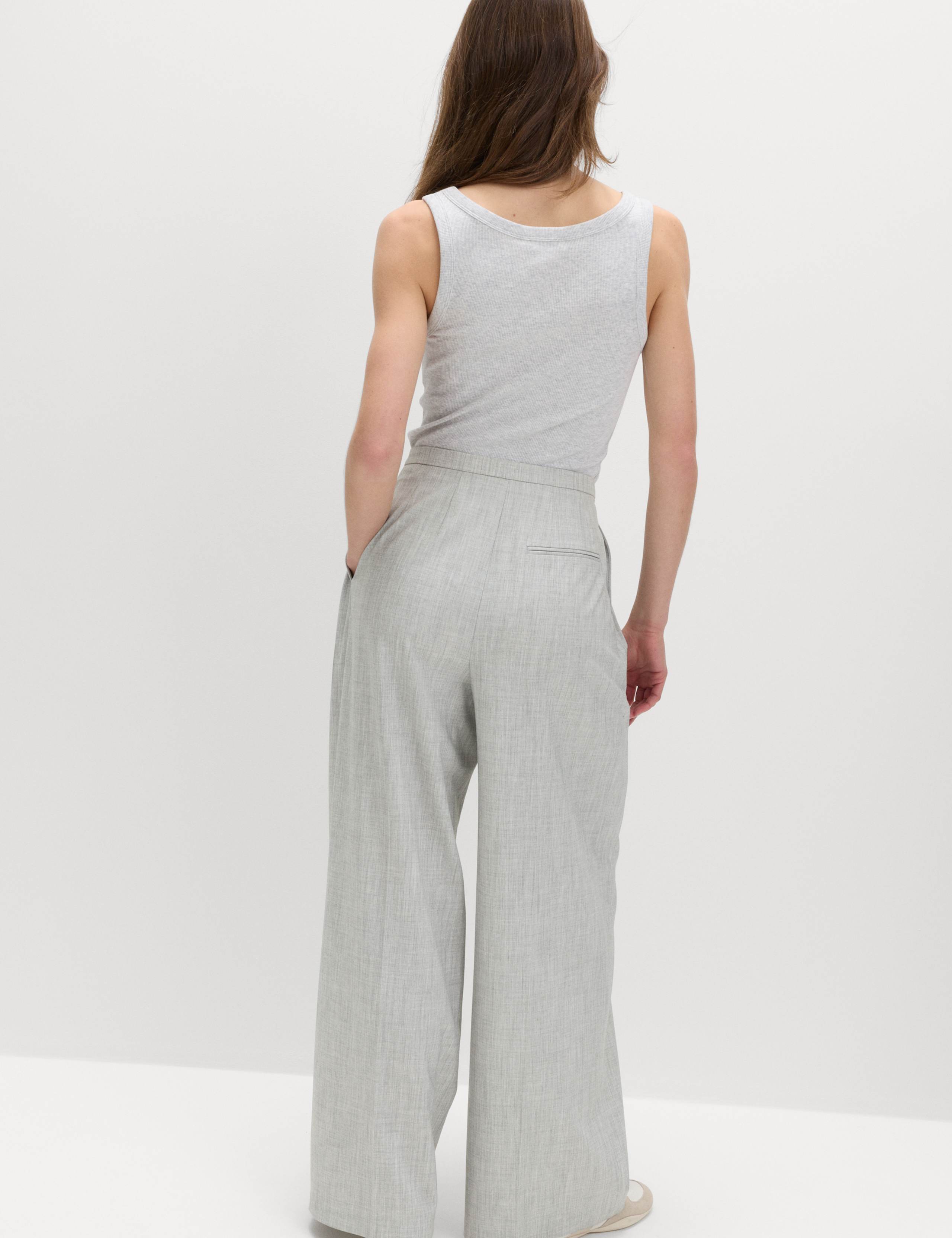 Pleat Front Wide Leg Palazzo Trousers 4 of 6