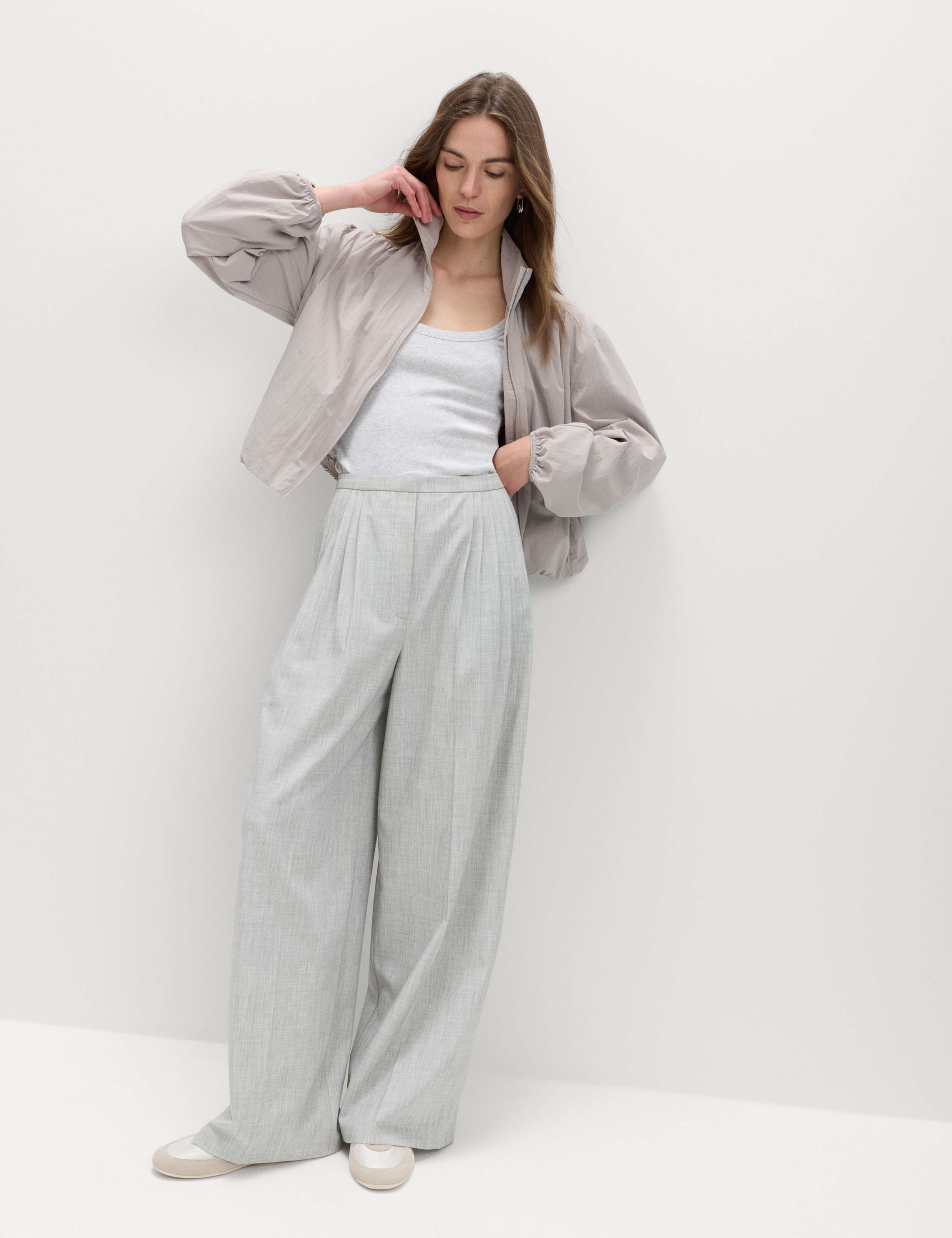 Pleat Front Wide Leg Palazzo Trousers 5 of 6