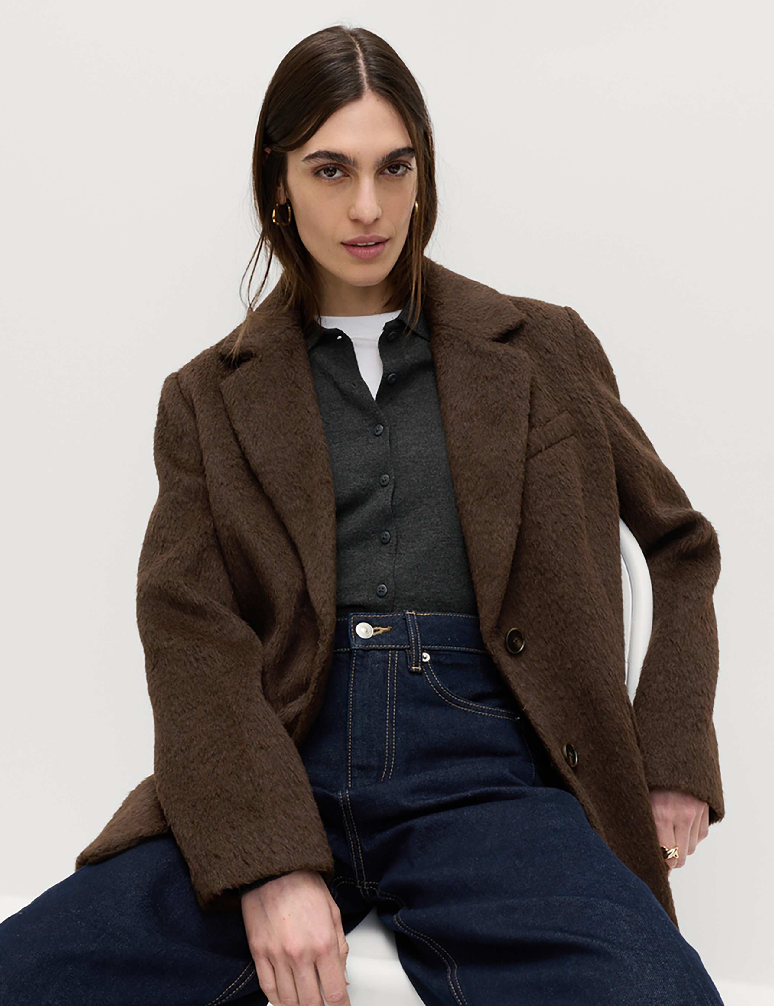 Brushed Single Breasted Blazer with Wool 3 of 6